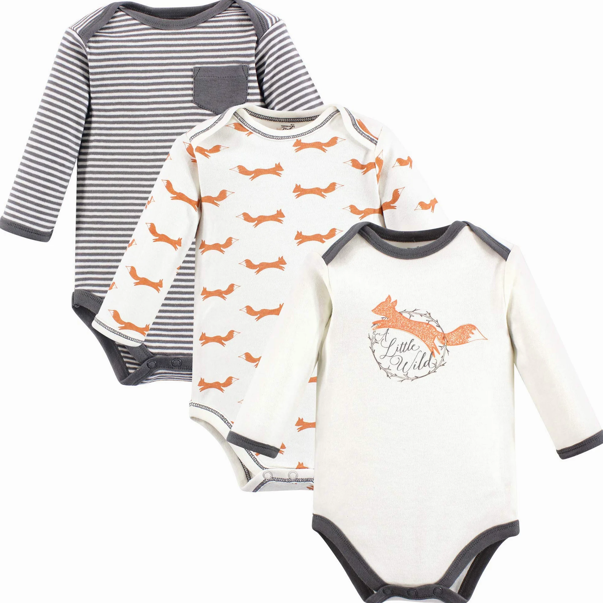 Touched by Nature - Body unisex de algodón orgánico para bebé - Naranja - 0-3 meses