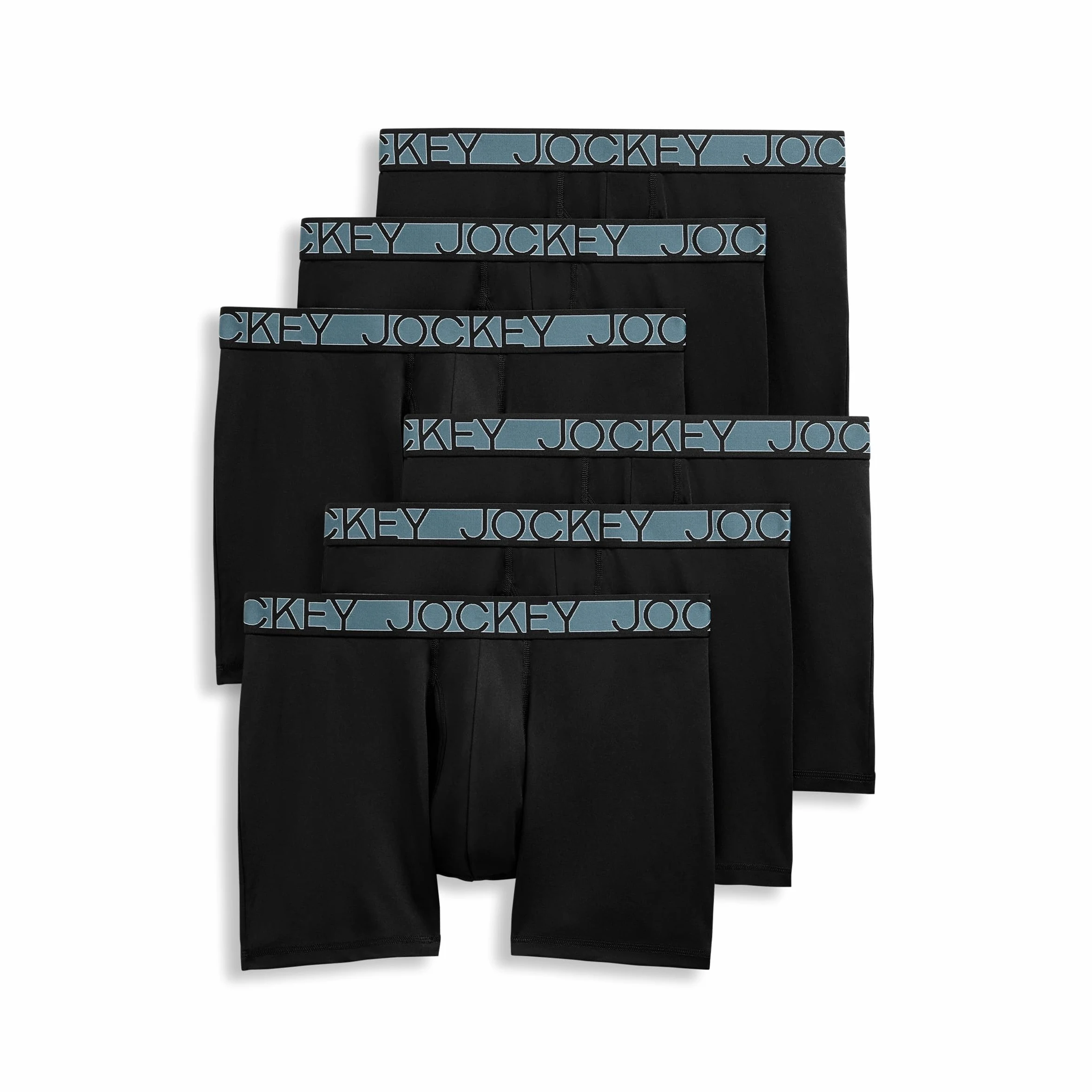 Jockey Calzoncillos tipo bóxer de microfibra activa de 5 pulgadas para hombre, paquete de 6