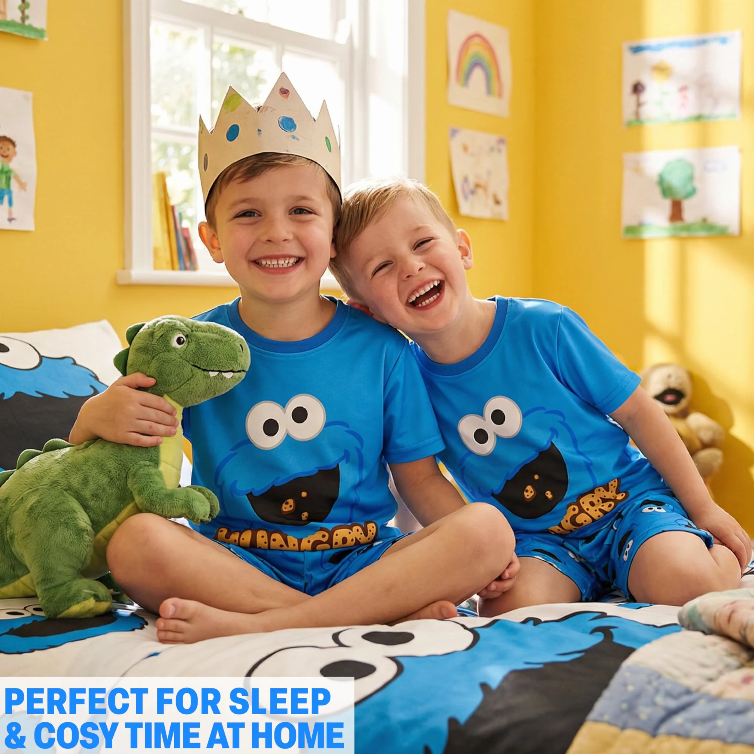 Pijama Niño Barrio Sesamo 1-4 Años Conjunto Verano Corto Camiseta Manga Corta Shorts