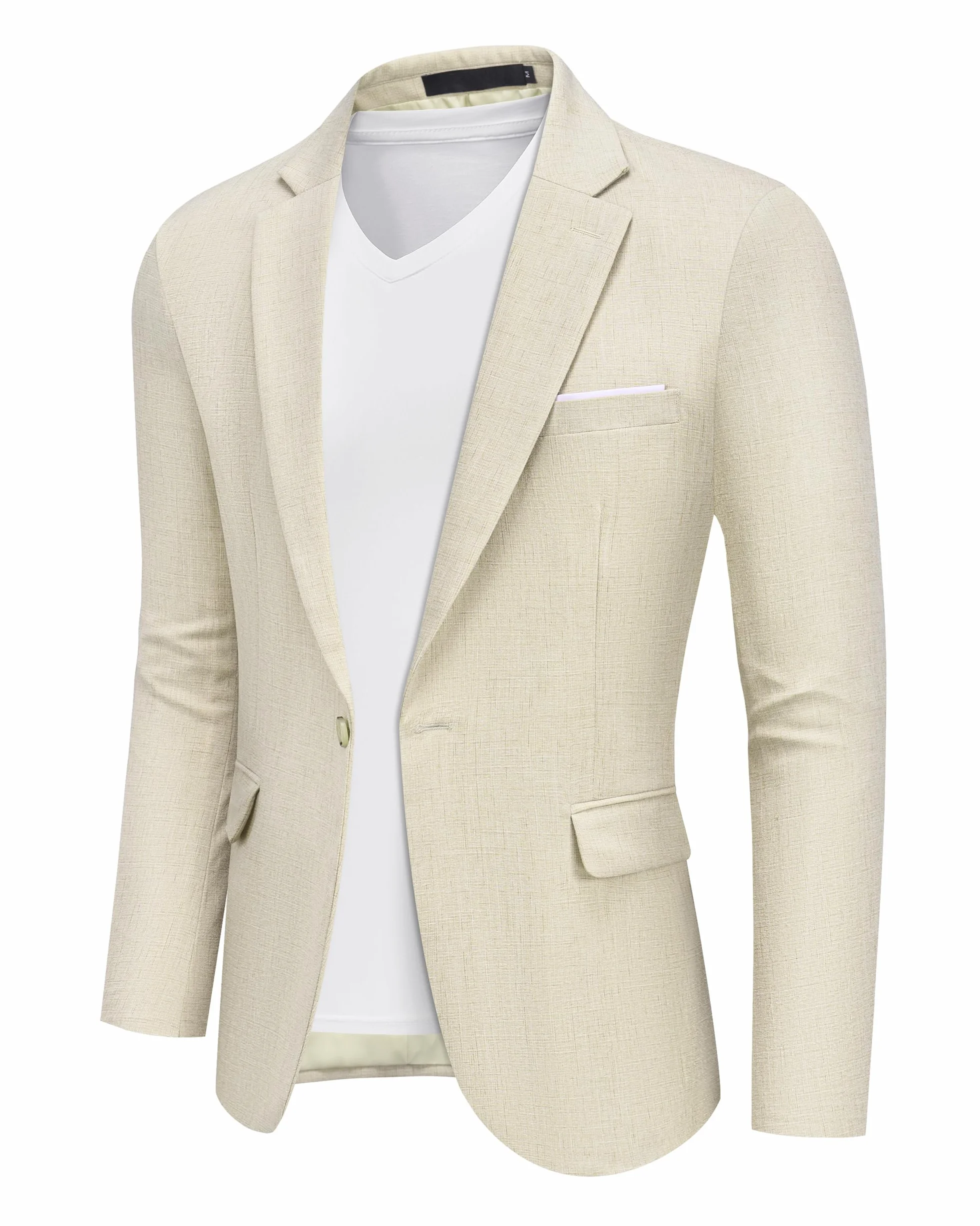 Blazer Hombre Elegante 1 Botón Regular Fit Chaqueta Traje Americana Negocio Oficina Boda Primavera Verano