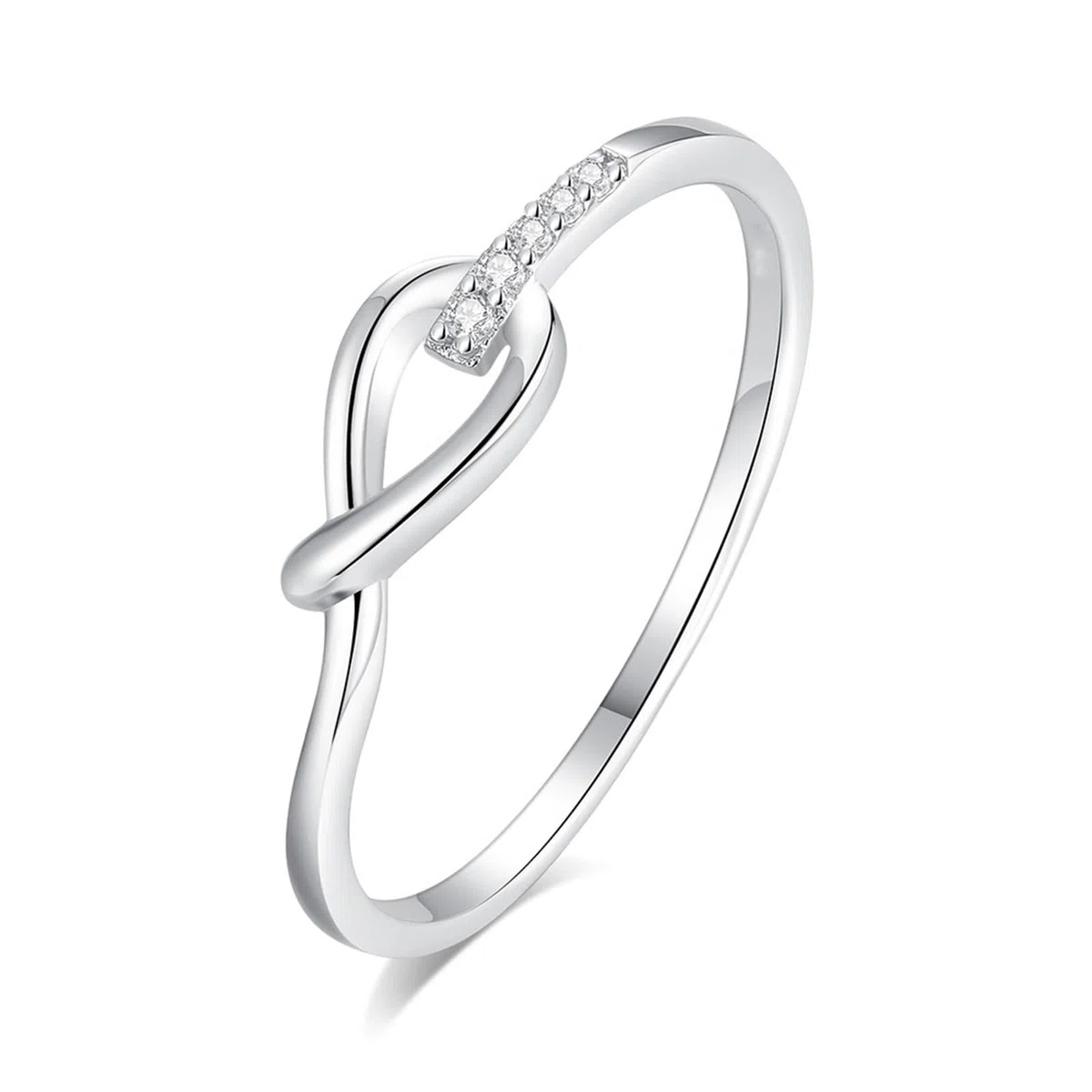Anillo de boda para mujer, diamante y oro auténtico, oro blanco, delicado