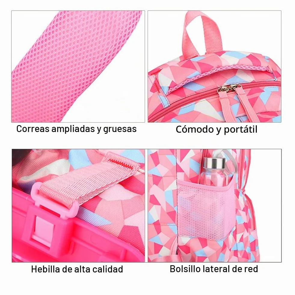 Mochilas Escolares con Ruedas, Bolsas Escolares con Ruedas Niña Mochilas Escolar Trolley para Niñas Estuches Escolares para Niñas y Niños