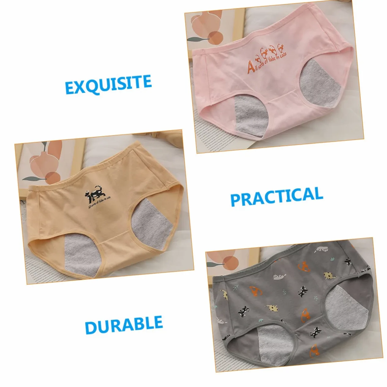 CALLARON Bragas Periodo Menstrual Pantalones para Mujer Ropa Interior De Incontinencia Resumen De Cobertura Completa Período Bragas Mujeres Bragas para Mujeres Algodón