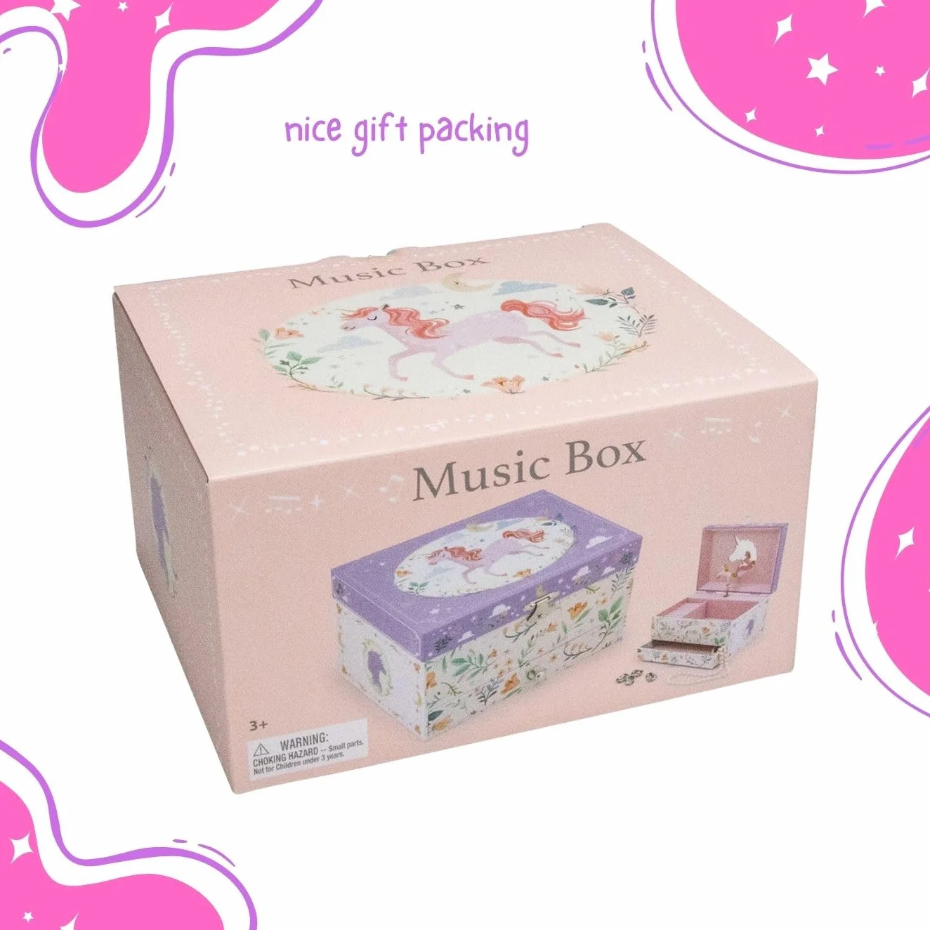 GICO Joyero Unicornio Música Giratorio Espejo Regalo Niñas