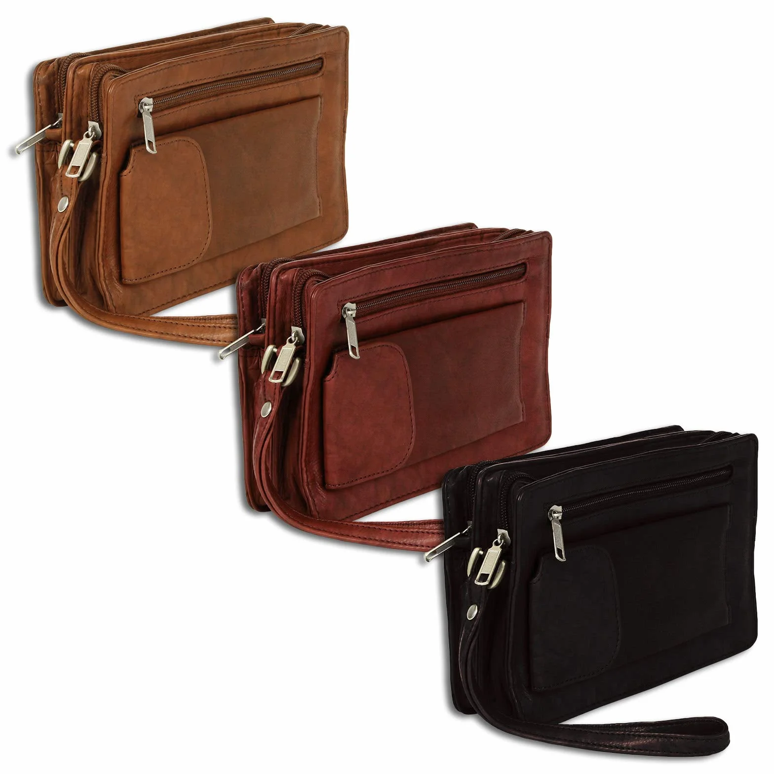 DrachenLeder Bolso de Muñeca Hombres de Cuero Marrón Beige Bolsillo Teléfono Móvil OTJ512C Una Oferta de IMPPAC, Tan, Marrón, medium, Elegante