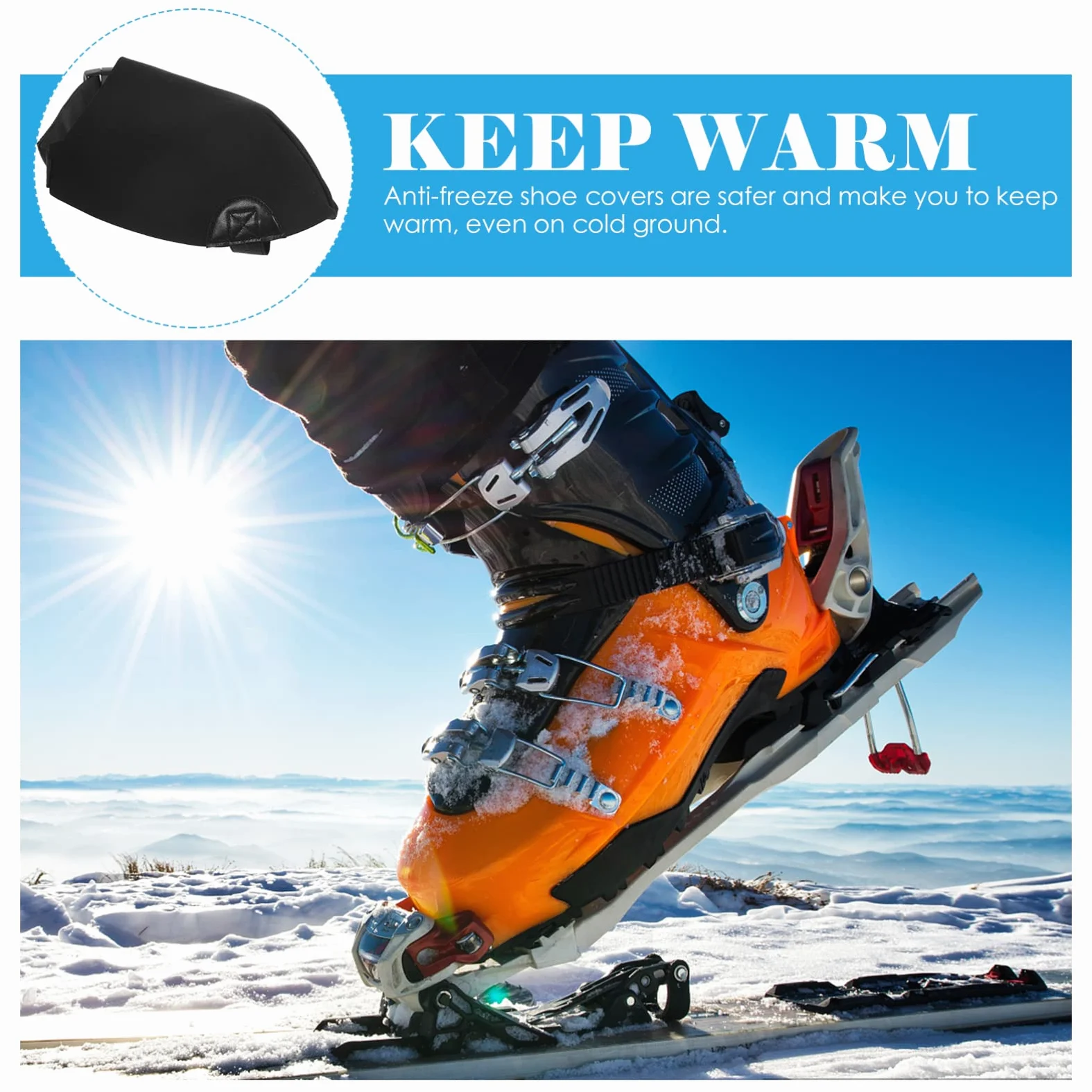 5pares Cubiertas De Calzado Impermeables y Anticongelantes para Esquí Polainas Resistentes Al Viento y Duraderas Protector De Zapatos para Actividades Al Aire