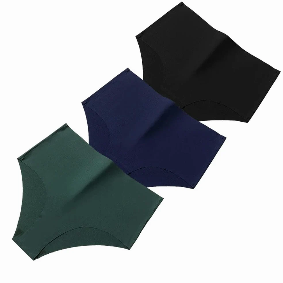 DYRBF - Juego de 3 bragas de cintura alta para mujer, ropa interior sin costuras, transpirables, talla grande, ropa interior deportiva acogedora
