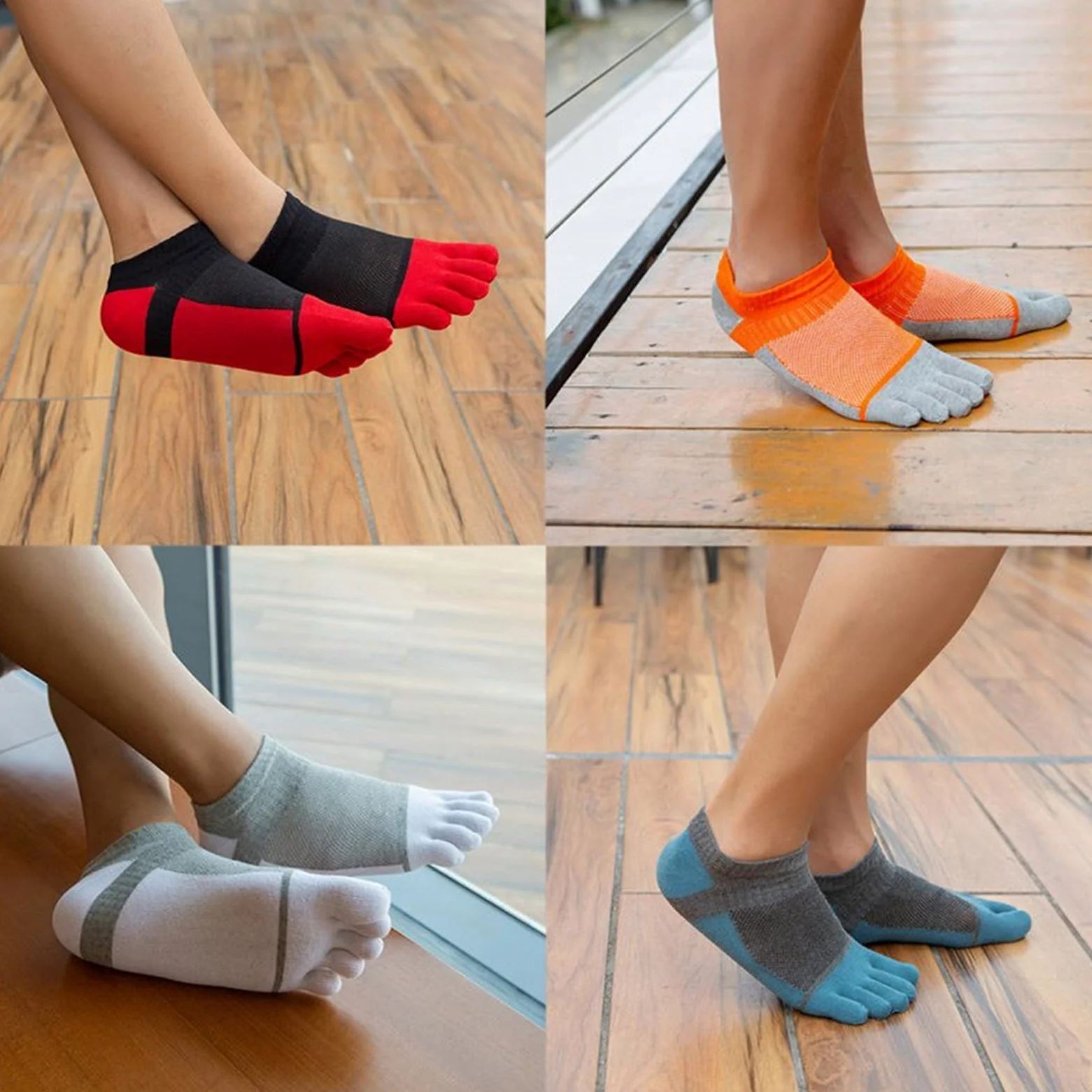 Calcetines for Hombres al Aire Libre Calcetines de algodón Transpirables Deportes Ciclismo Ciclismo Carrito de 1 Dedo Toe Slight Sock Cycling Socks