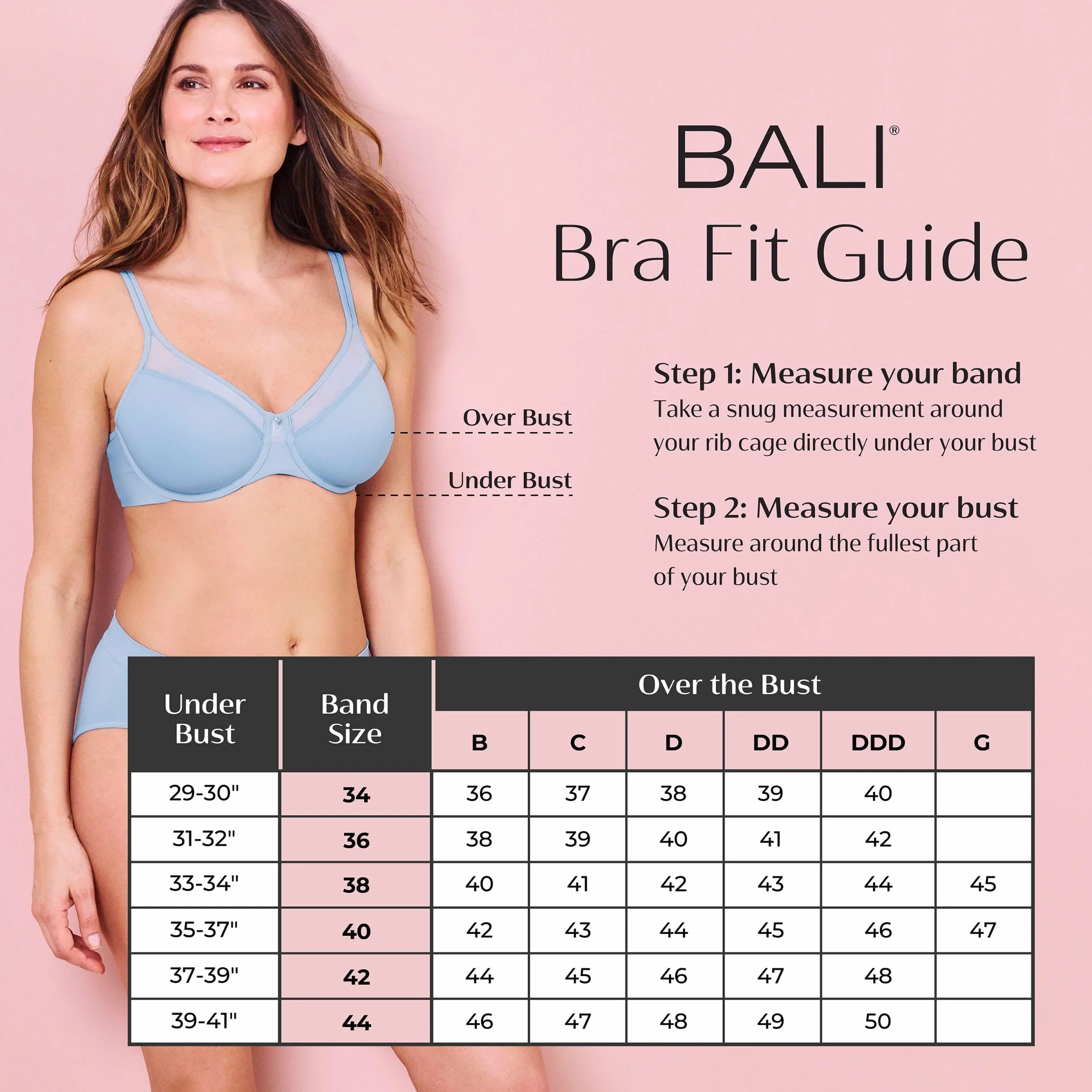 Bali Camiseta, Aros Suavizante Definitivo, Brasier Convertible Ligero Sujetador para Mujer