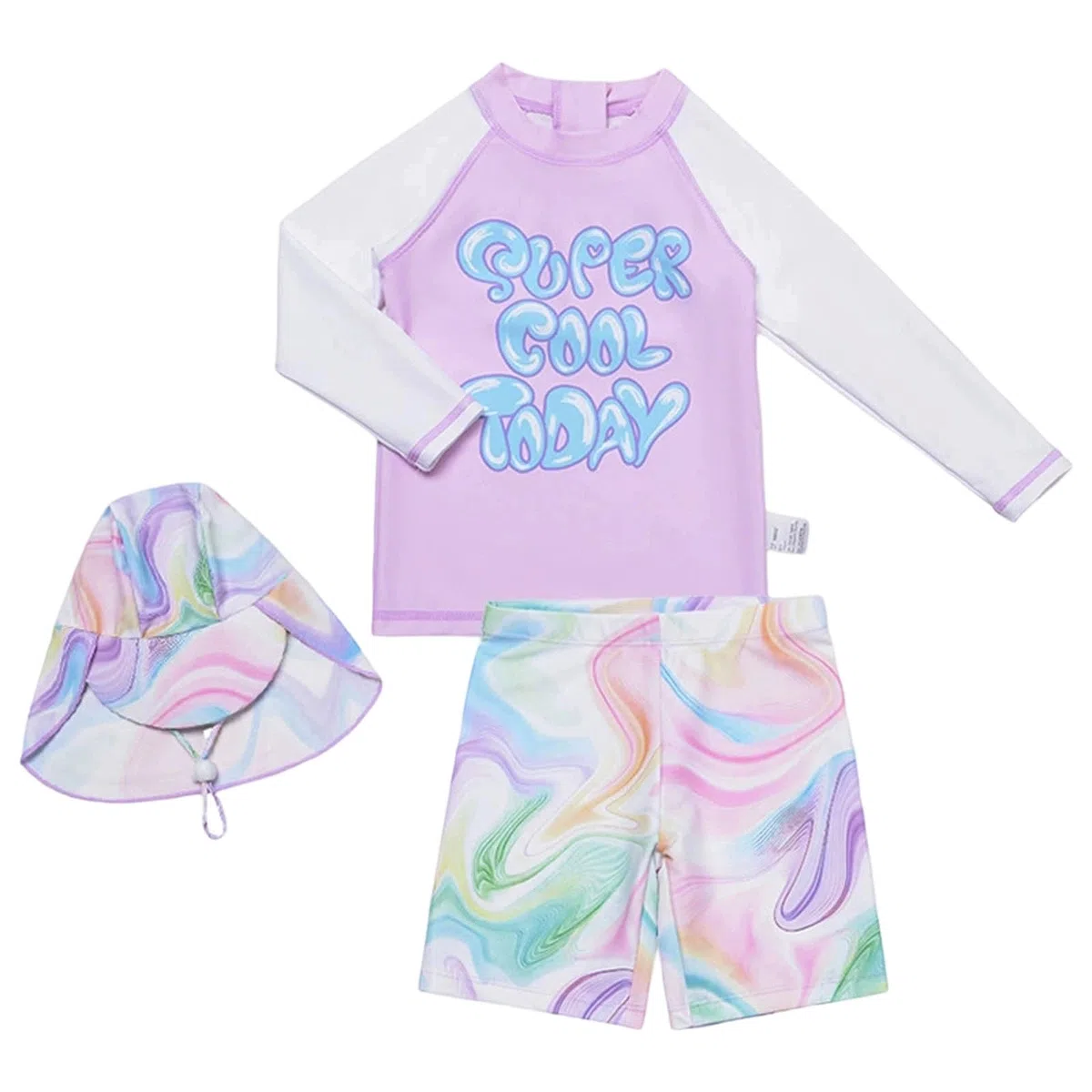 Tankini Niña Traje de baño de manga larga de dos piezas con bañador Rashguard-Top con bañador para niños pequeños y jóvenes