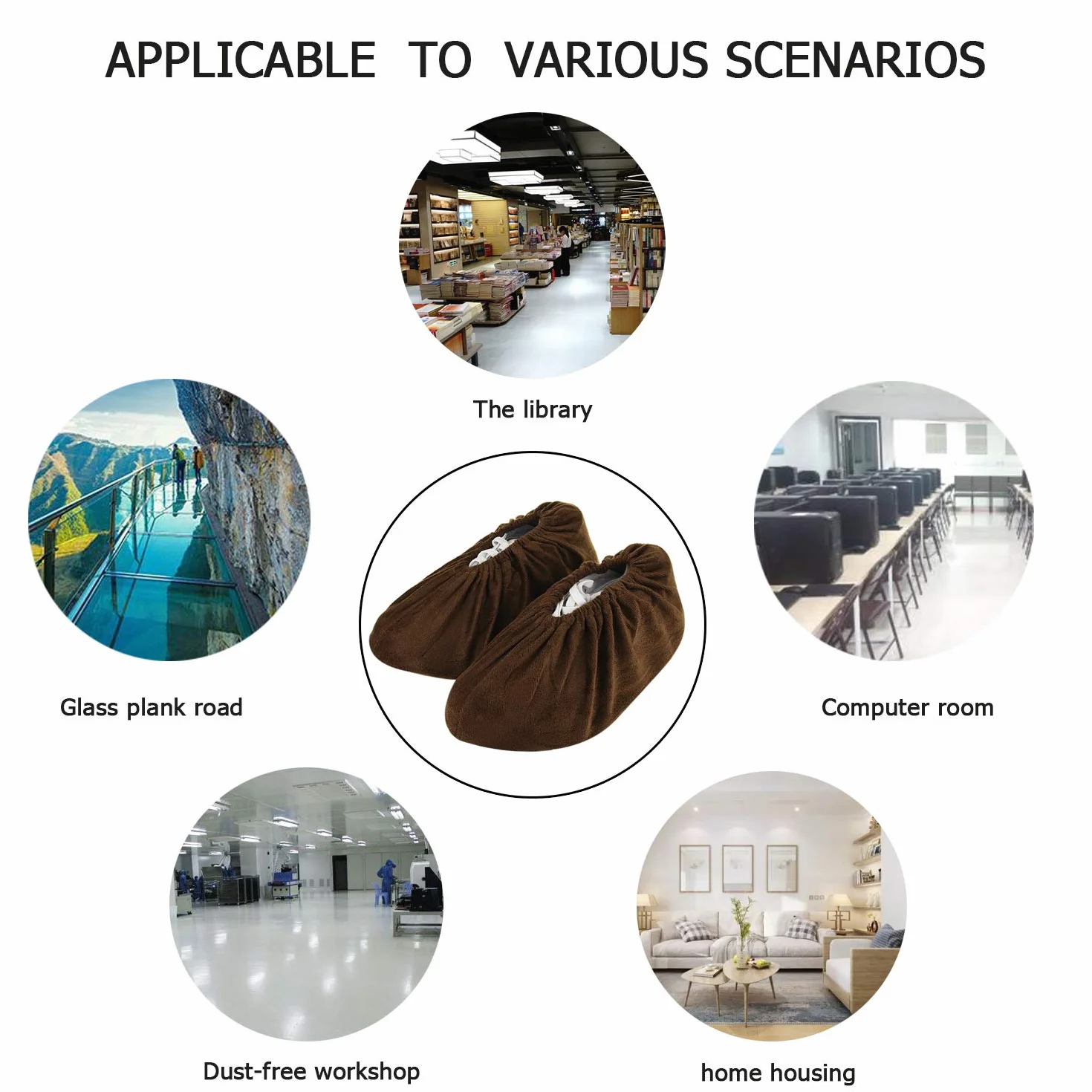 5 Pares Cubrezapatos Antideslizantes Cubiertas Reutilizable Zapatos con Franela Cubiertas de Zapatos Adecuadas para Lugares de Trabajo en Interiores Domésticos