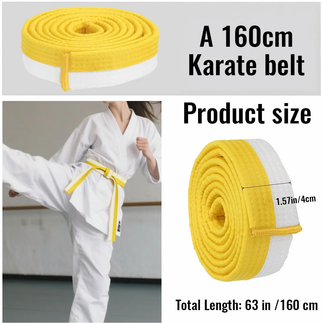 Cinturón de Taekwondo Blanco 160cm, Cinturón de Artes Marciales