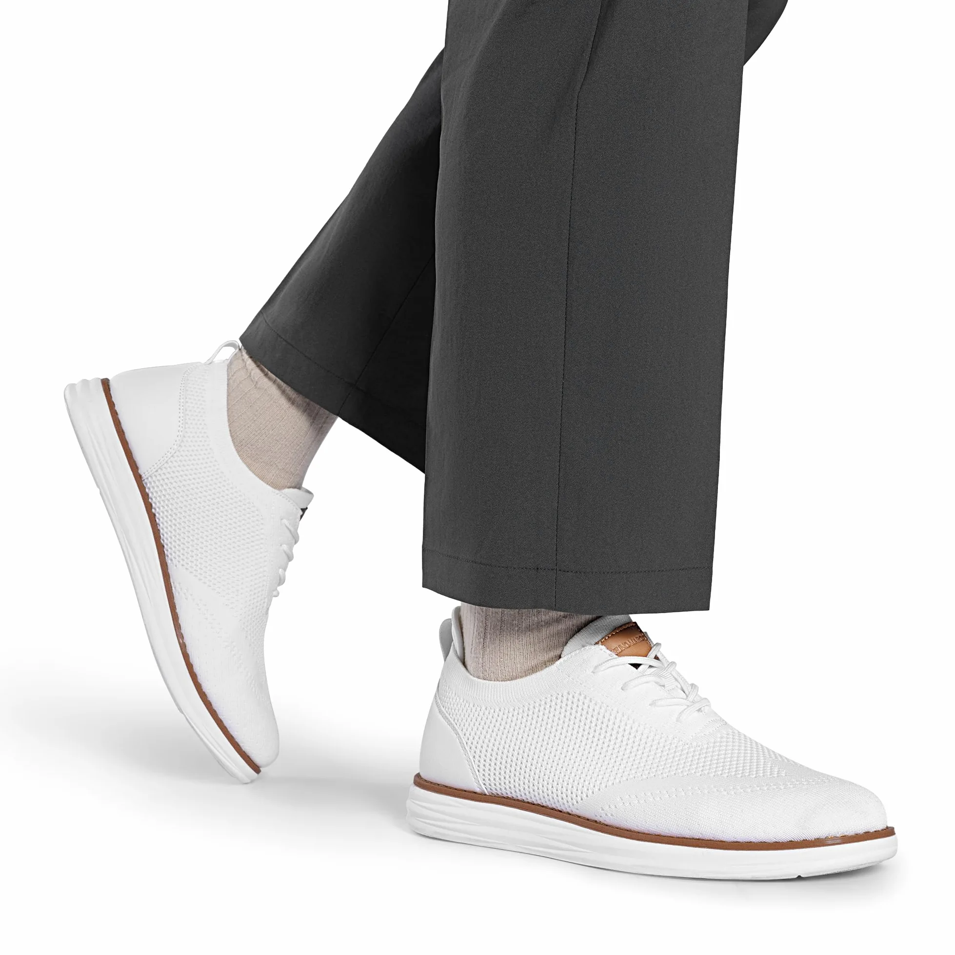 Bruno Marc Zapatos de Cordones Transpirables Zapatillas de Vestir Oxfords Clásico Formales Derby para Hombre Verano Casuales,Size 42,Blanco Claro,GRAND-02