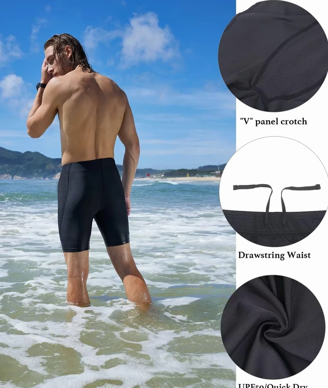 Traje de baño de entrenamiento atlético para hombre, duradero, para natación, carreras, competición