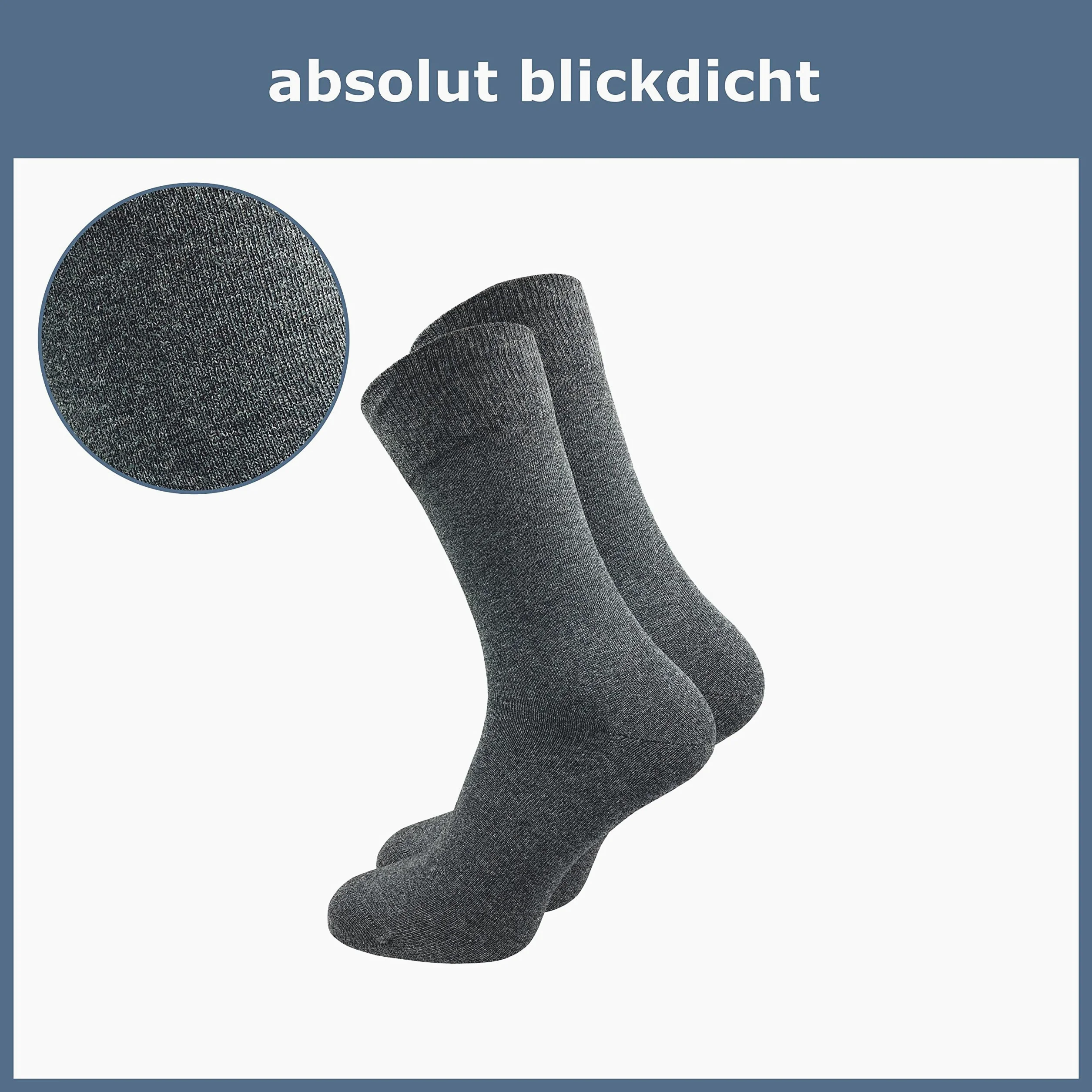 Calcetines para hombre de 100% algodón | Calcetines de algodón puro en juego de 10 | Calcetines de ocio sin costura con talón y punta reforzados