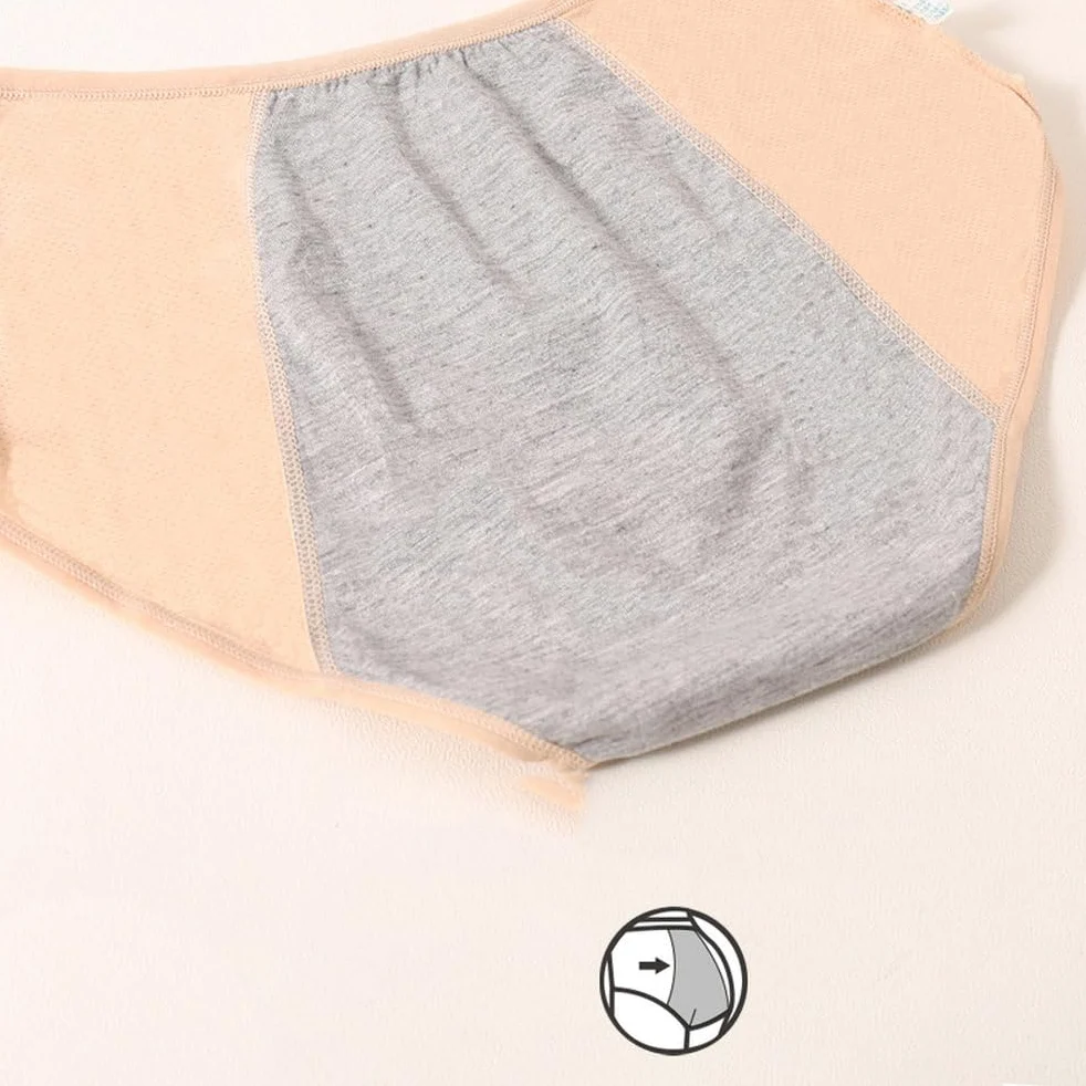 Braguitas Menstruales de algodón a Prueba de Fugas para Mujer de Cintura alta para El Período Menstrual Paquete de 3 Talla Grande azul Xl