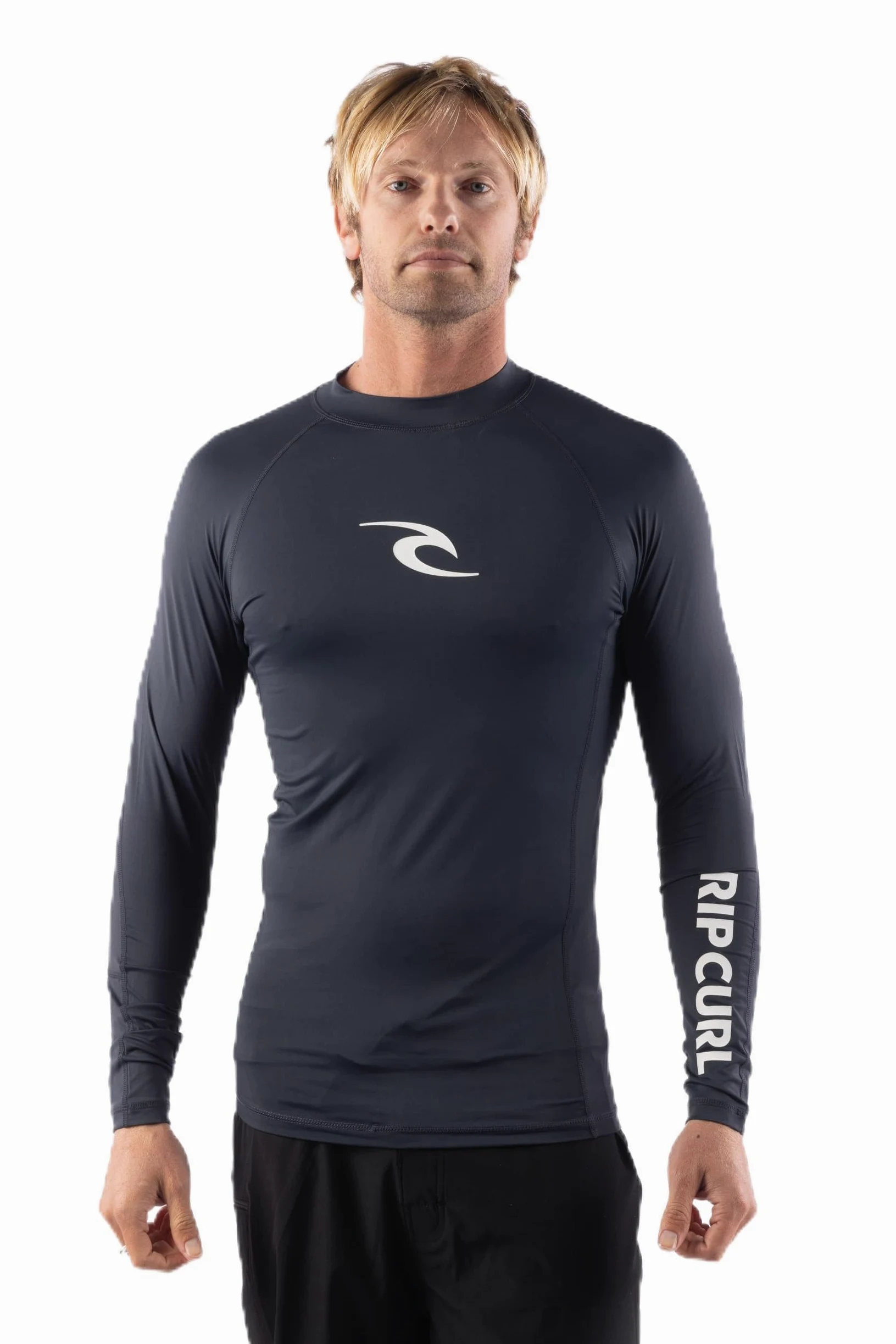 RIP CURL Long Sleeve Rashguard - UPF 50+ Sun Protection Surf Shirt, Tight Fit Rash Vest Camisa de protección de Sarpullido Hombre