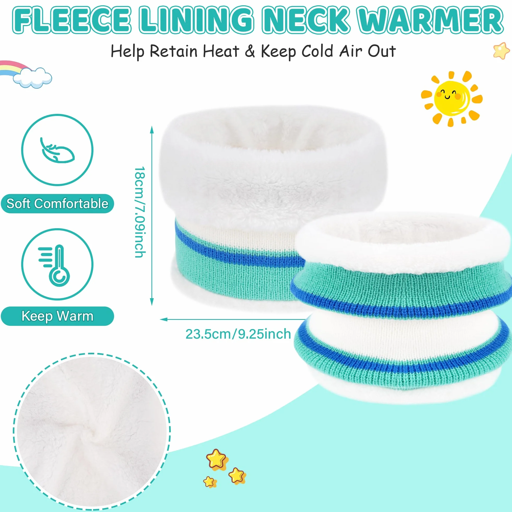 Bequemer Laden Conjunto Gorro Guantes Bufanda Infinita para Niños - Gorro Caliente, Bufanda Cuello Rulada con Fleece Espesor para Niños Niñas 2-7 Años Regalo Bebé