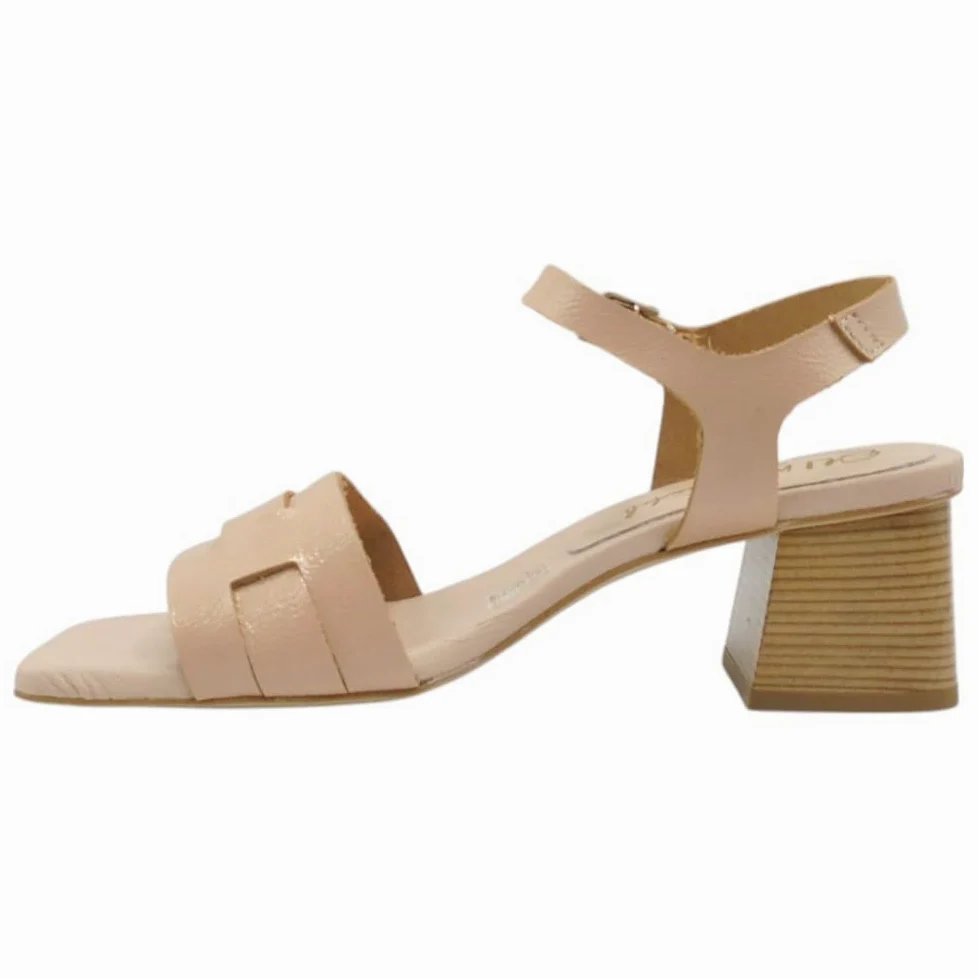 Oh! My Sandals - 5360 Sandalia de Vestir para Mujer con Tacón Medio Ancho de 5 cm, Piel Grabada y Cierre de Hebilla – Elegante y Cómoda para: Mujer