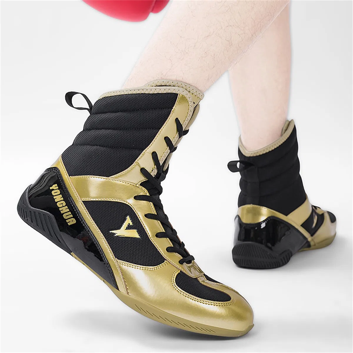 Zapatillas Boxeo Hombre Caña Alta Zapatos Lucha Libre Profesional