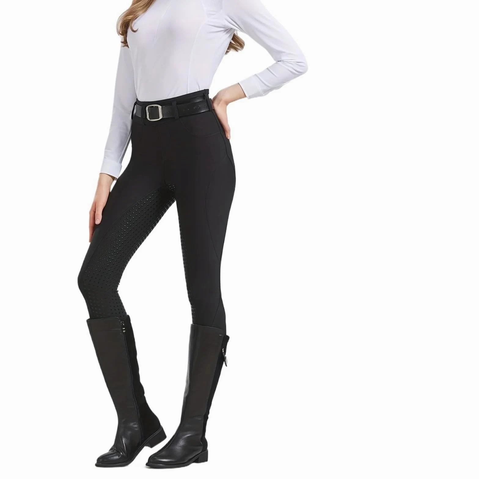 Pantalones de Montar Pantalones de equitación Cintura Alta for Mujer, Pantalones ecuestres Antideslizantes Silicona con Control Barriga, Ropa Ajustada Verano