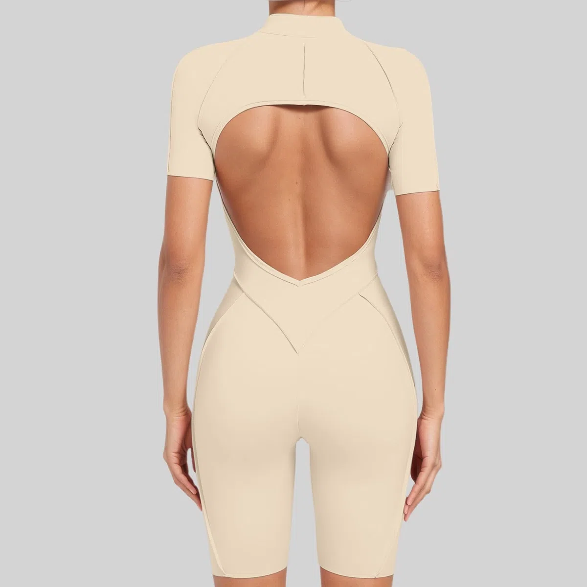Generisch Conjunto de yoga de una pieza para mujer, sexy, sin espalda, mono