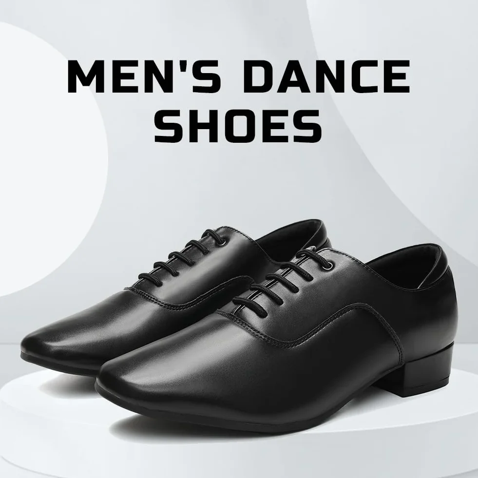 Zapatos Profesionales de Baile Latino para Hombre Zapatos de Baile Jazz Tango Waltz Performance Shoes Tacon 2.5 CM