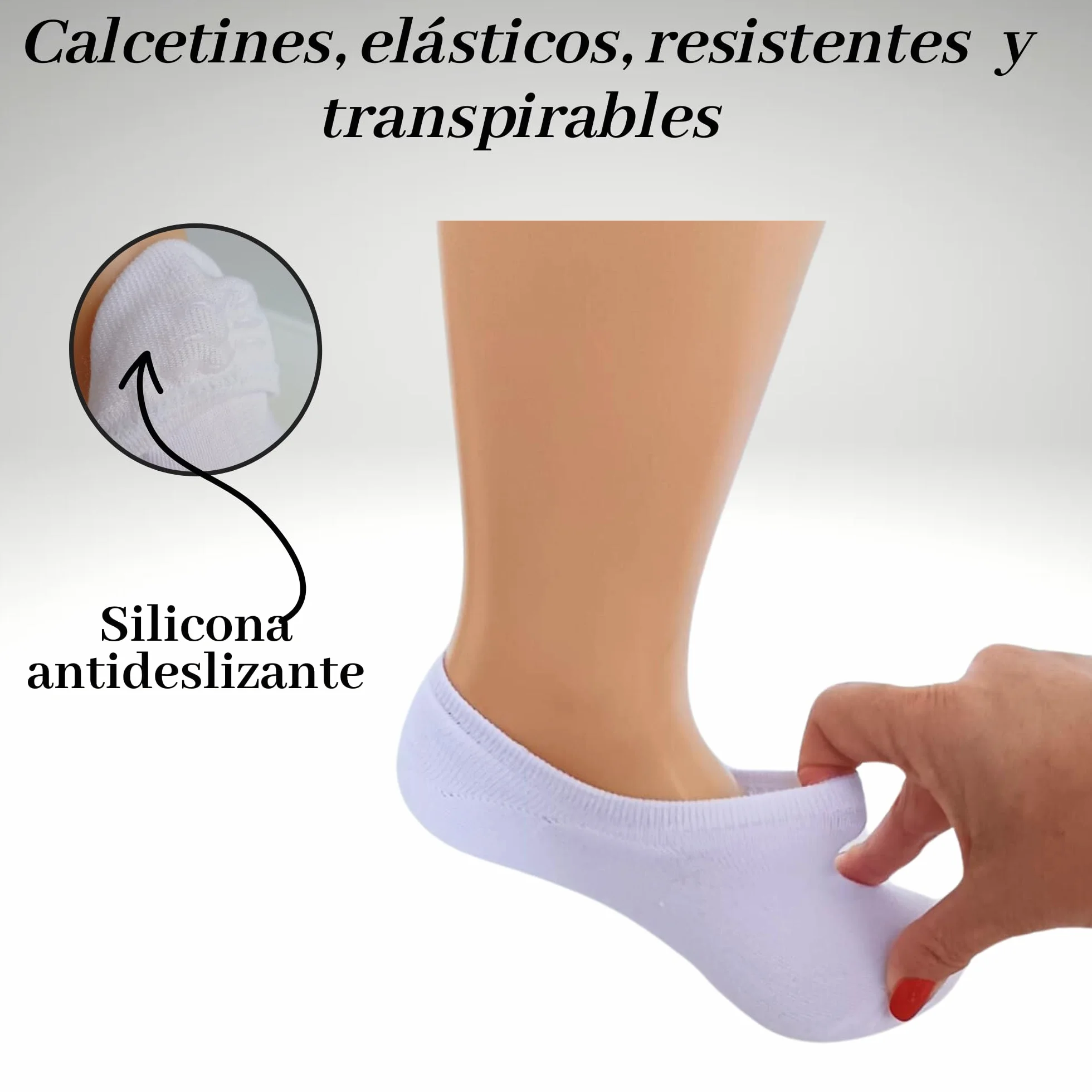 Calcetines invisibles niño niña algodón cortos transpirables antideslizantes silicona