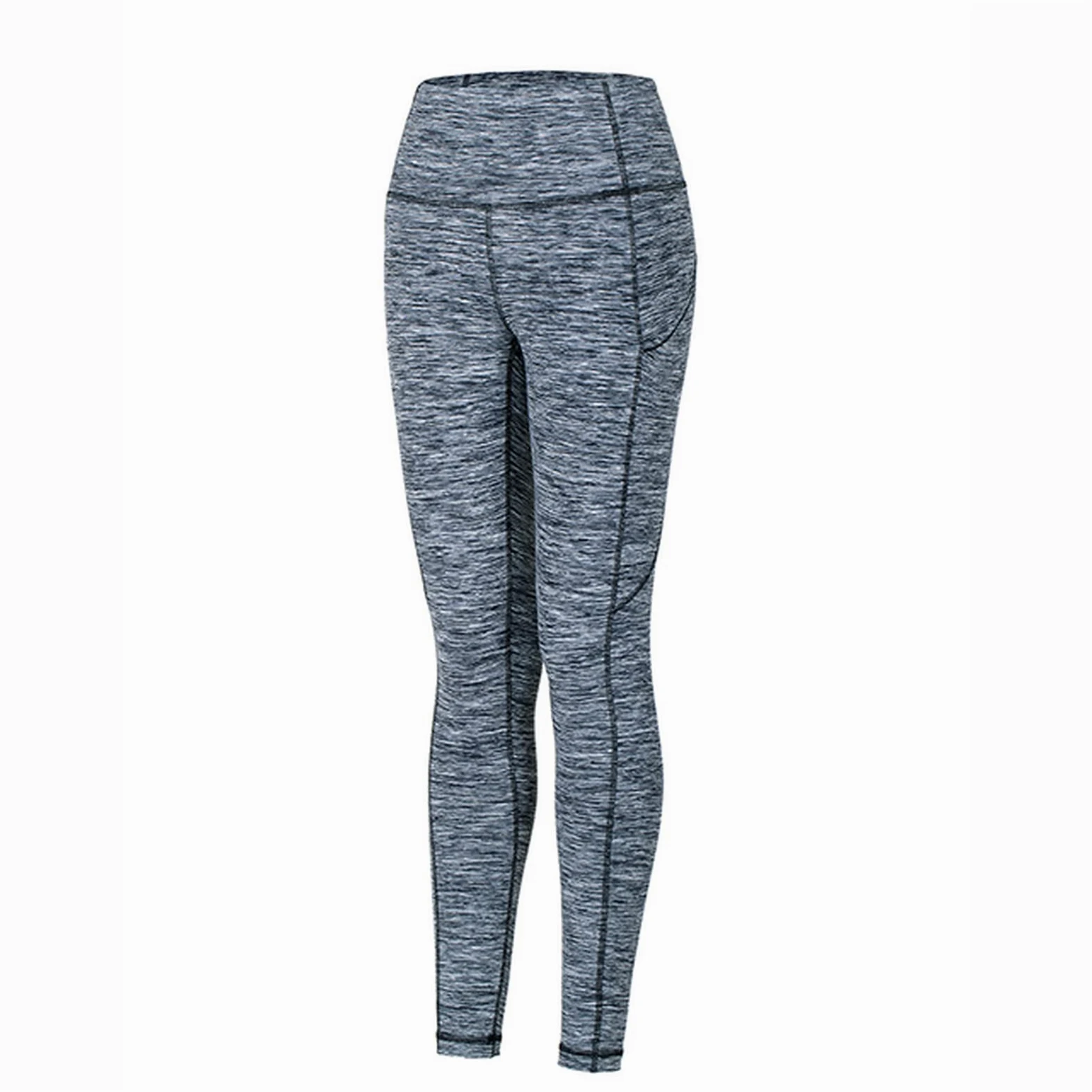 Polainas Impermeables Pantalones de yoga de cintura alta de las mujeres con bolsillos desnudos sentimientos de entrenamiento Leggings Polainas Trail Running ( Color : Dye black heather33 , Size : X-La