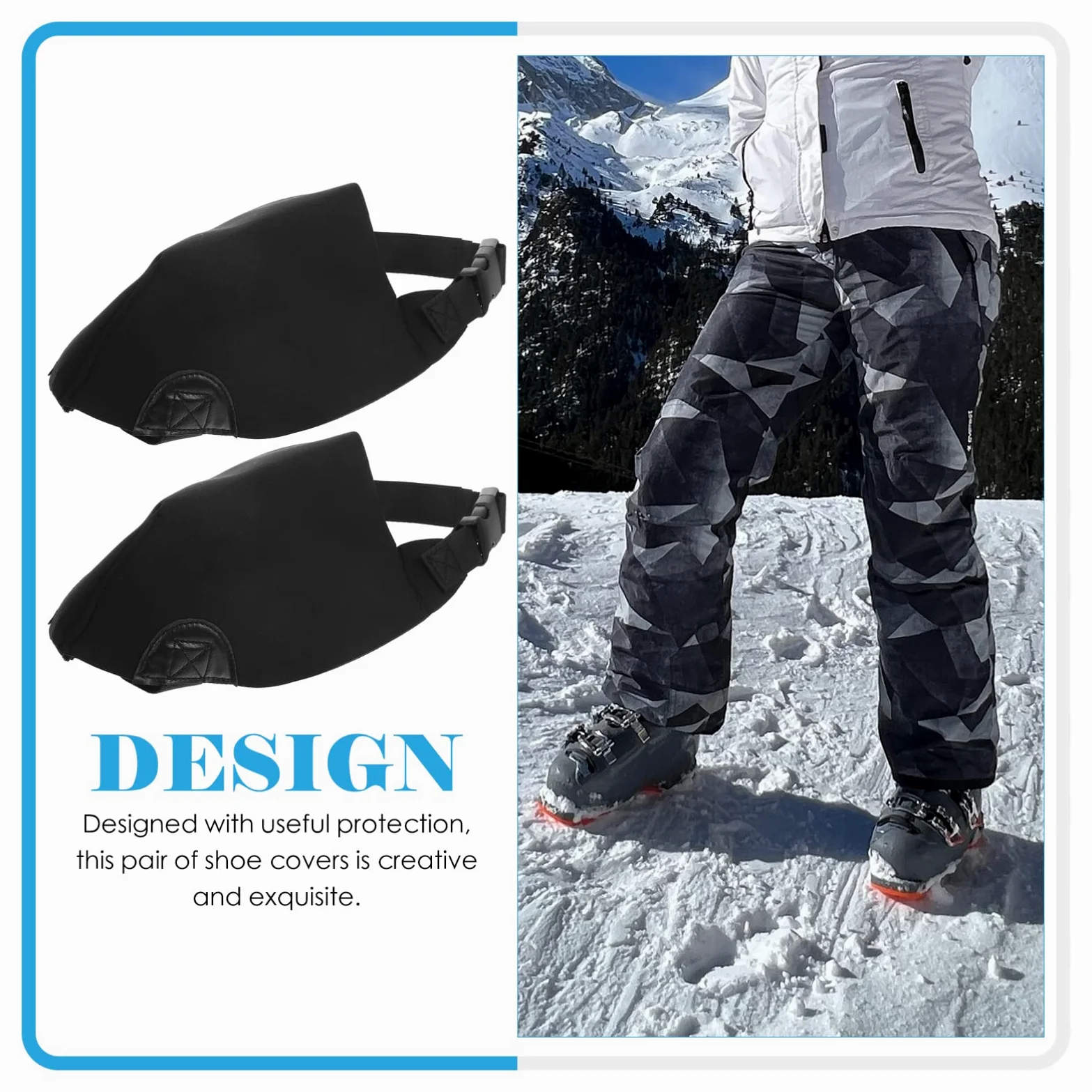 5pares Cubiertas De Calzado Impermeables y Anticongelantes para Esquí Polainas Resistentes Al Viento y Duraderas Protector De Zapatos para Actividades Al Aire