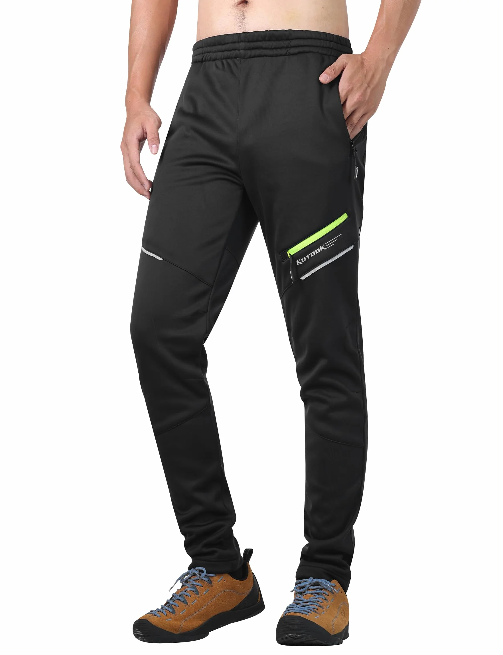 KUTOOK Pantalones Térmico Ciclismo Hombre Invierno Forro Polar Elástico