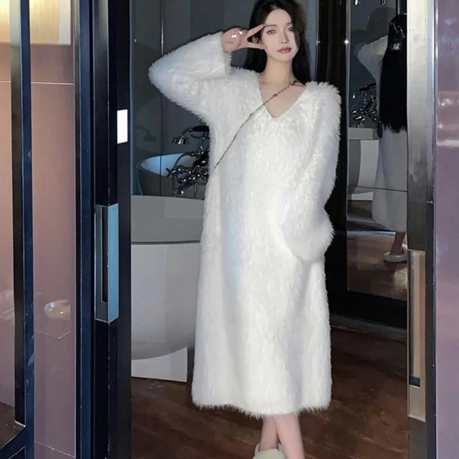 MdybF Pijamas de Mujer de Algodon La Señora del Pijama Lleva Pijama En El Salón Familiar Relajado