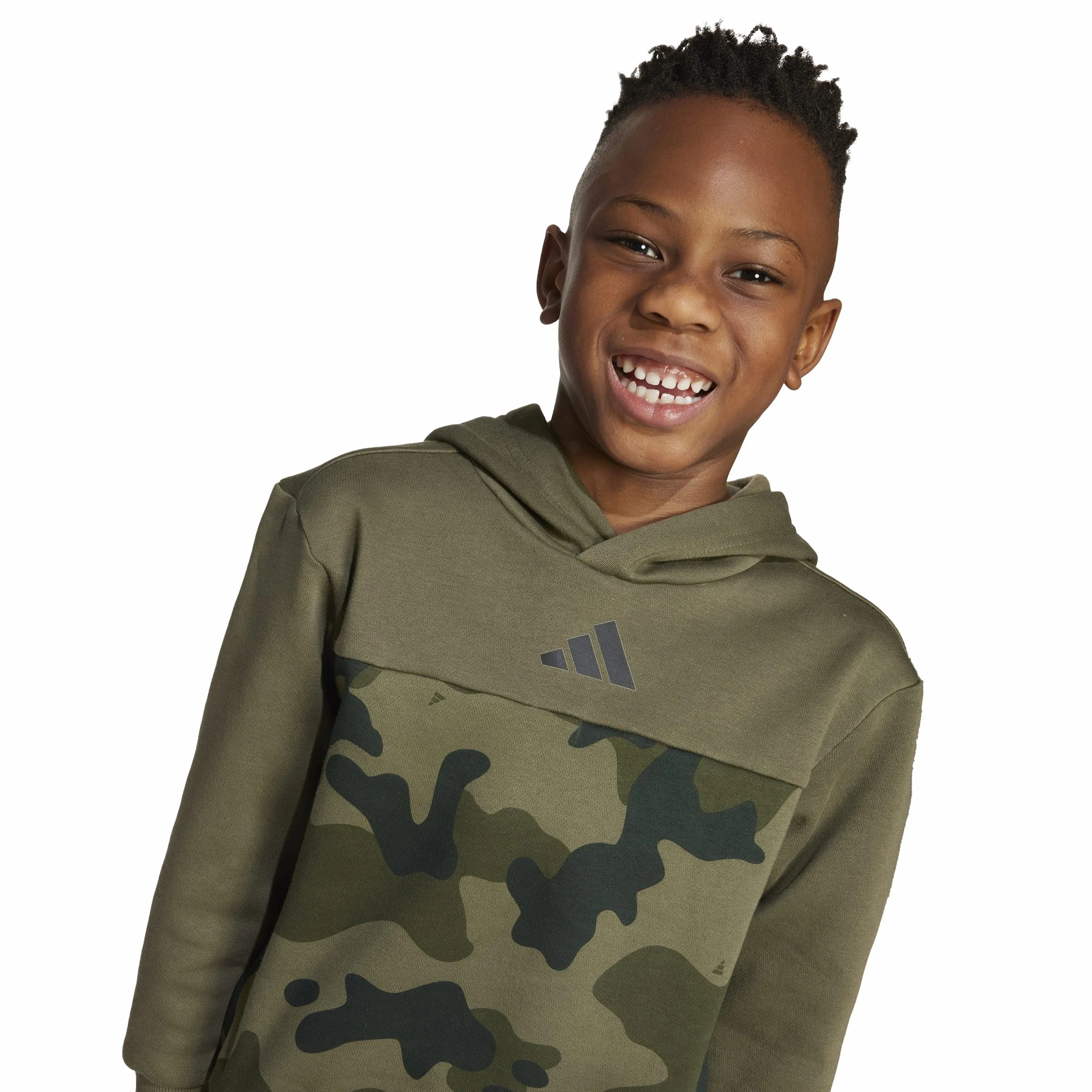 adidas Unisex Kids' Conjunto de chándal de felpa con estampado de camuflaje Seasonal Essentials