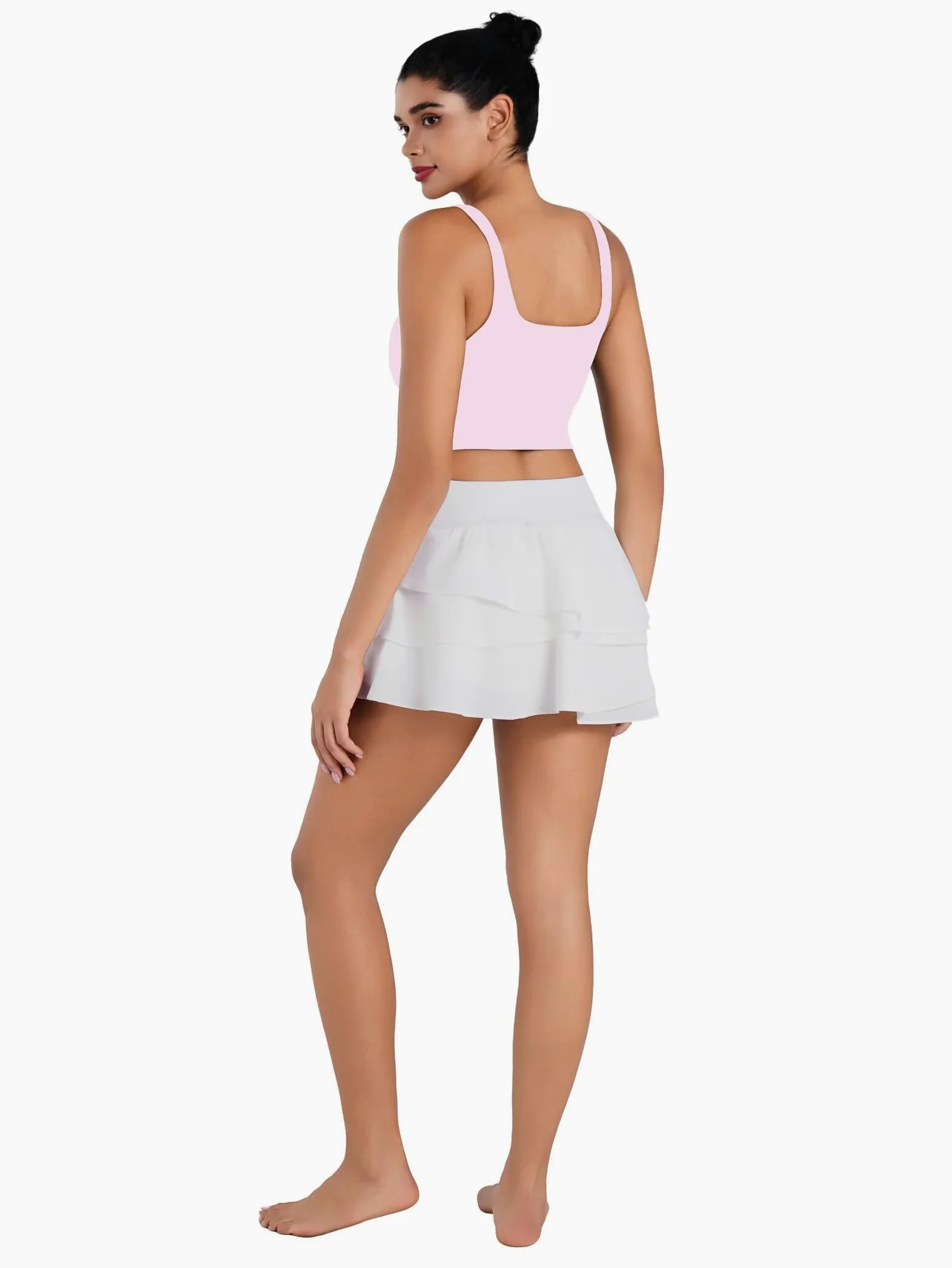 Sunzfly - Brasier deportivo de cuello cuadrado para mujer con almohadillas extraíbles, brasier integrado, camiseta sin mangas para verano, entrenamiento, yoga