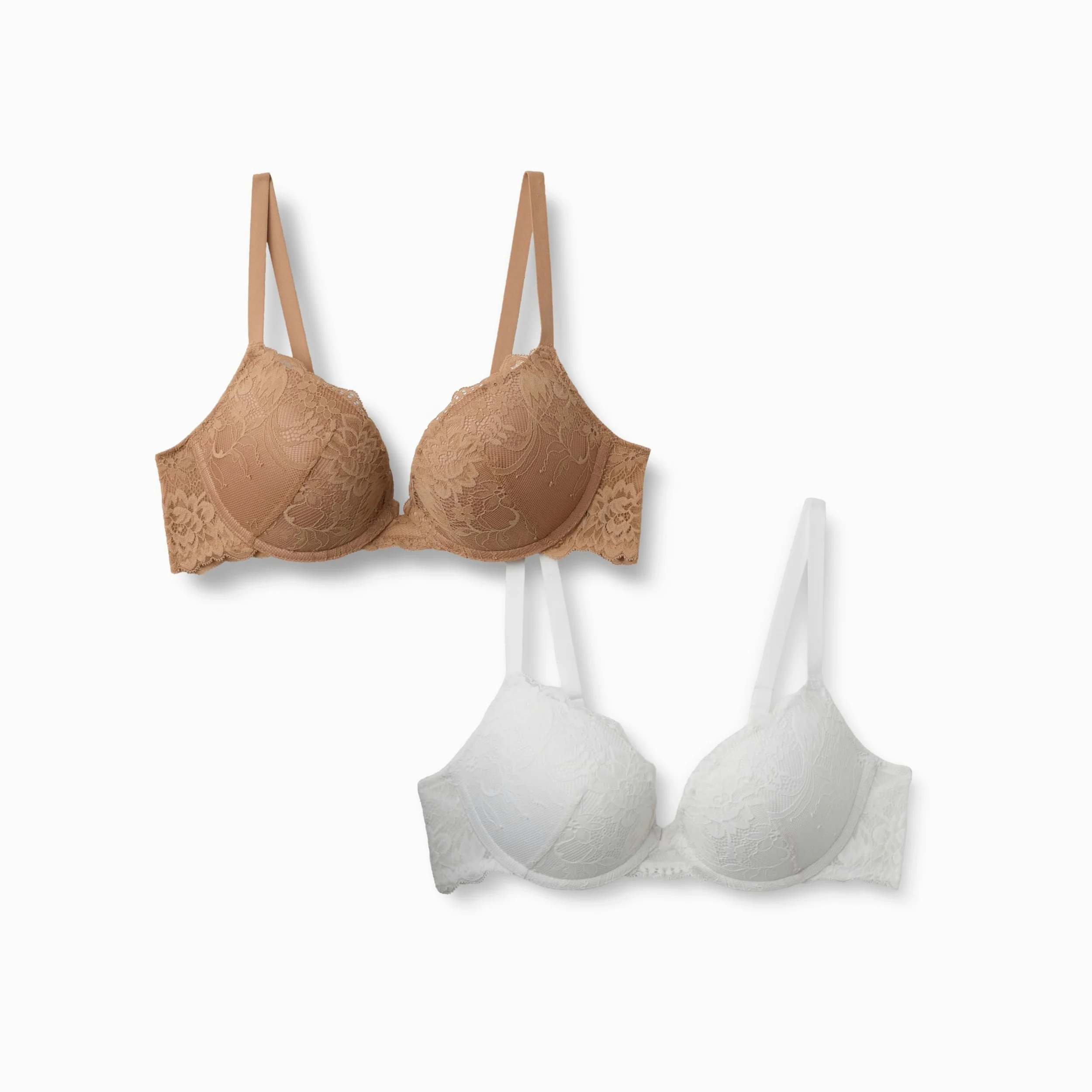 Amazon Essentials Sujetador Push-Up con Relleno, Aros y Encaje Mujer, Paquete de 2