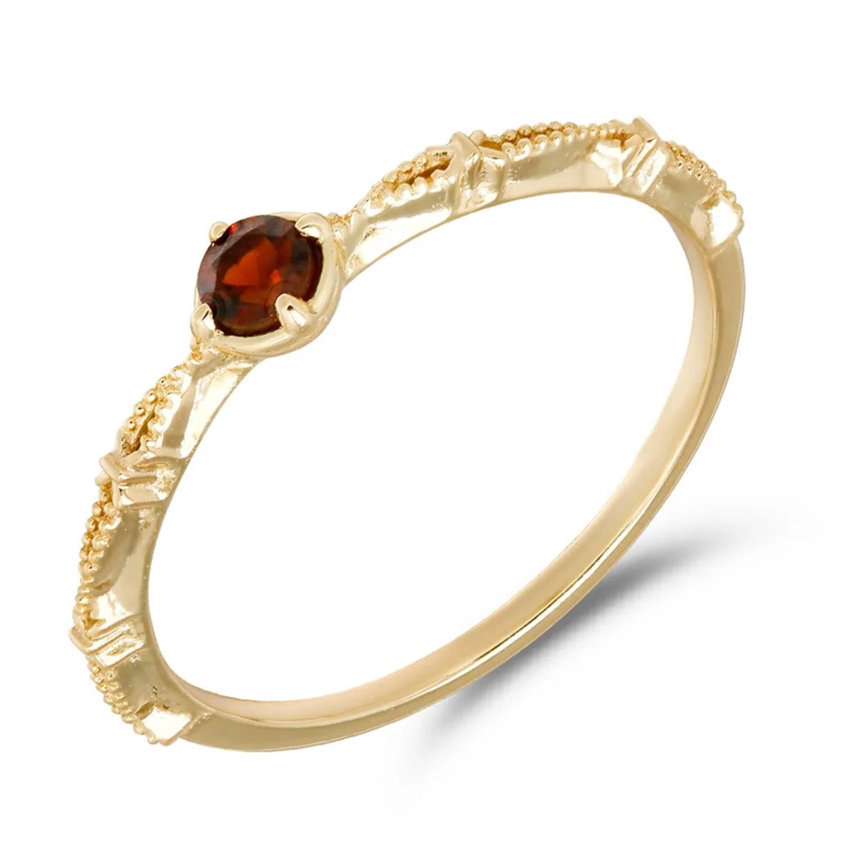 Anillo de compromiso auténtico de oro amarillo de 9 K/14 K/18 K con rubí rojo, forma clásica