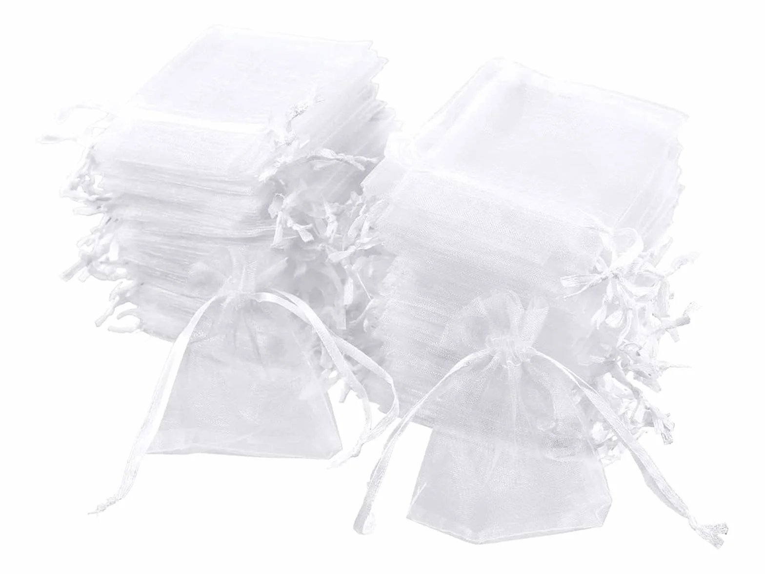 Carehabi 100 bolsas de regalo de organza color blanco 7 x 9 cm