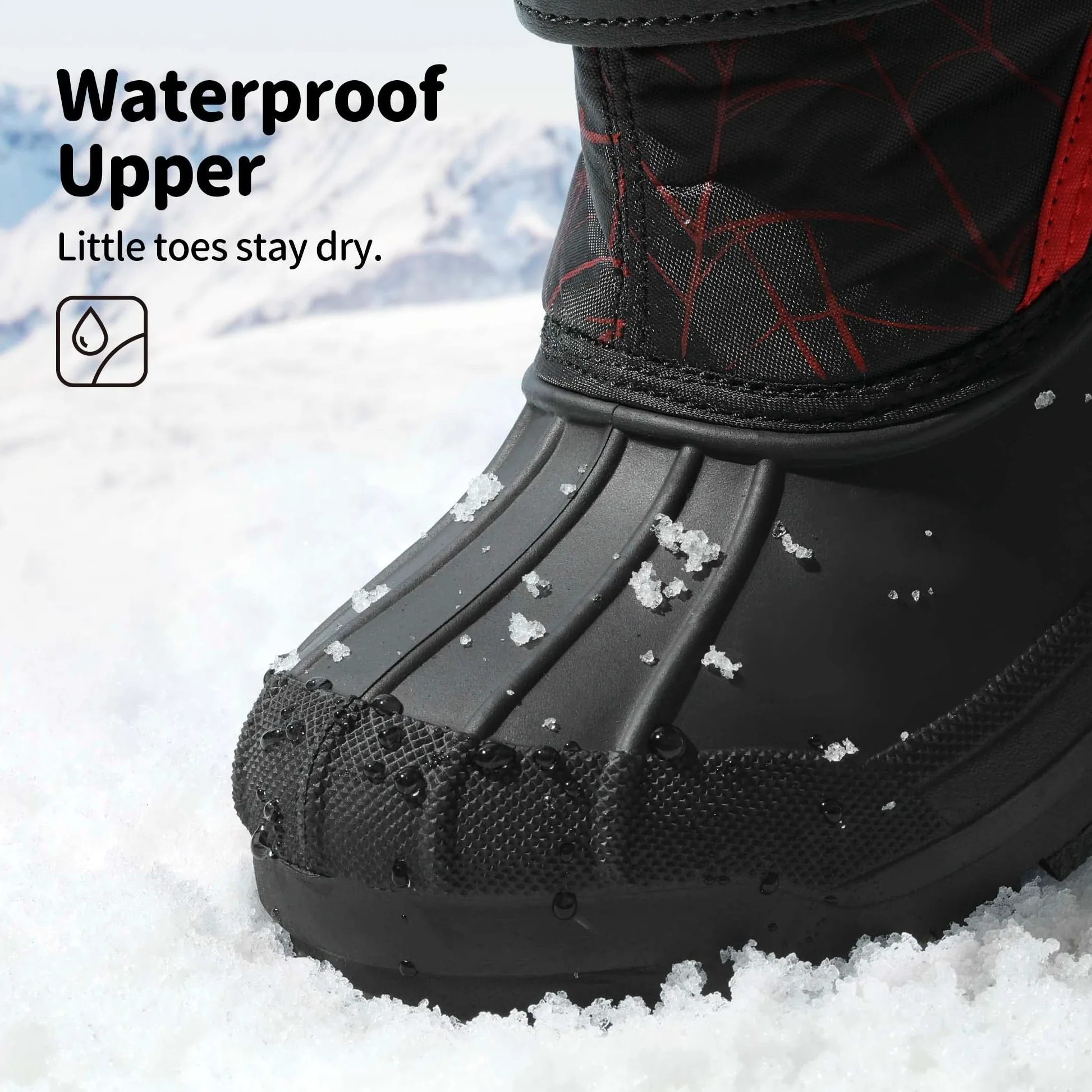 DREAM PAIRS Kids Botas de Nieve Invierno Ninos con Forro Calido Zapatos de Senderismo con Cordones Impermeables Acolchados Pesados KAMICK