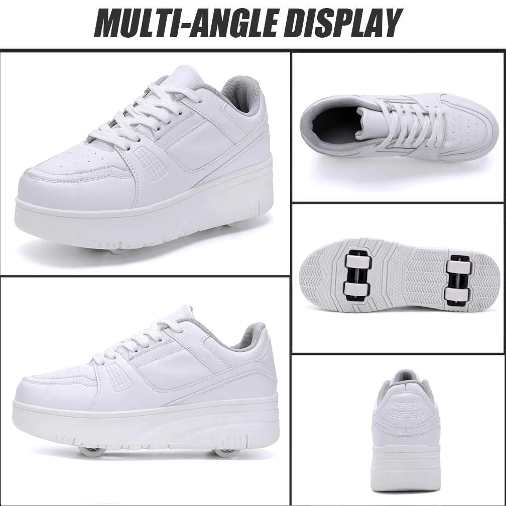 Zapatos con ruedas para niños 4 ruedas patines skate zapatillas deportivas niños niñas 2 en 1 patines multifuncionales zapatillas de correr al aire libre