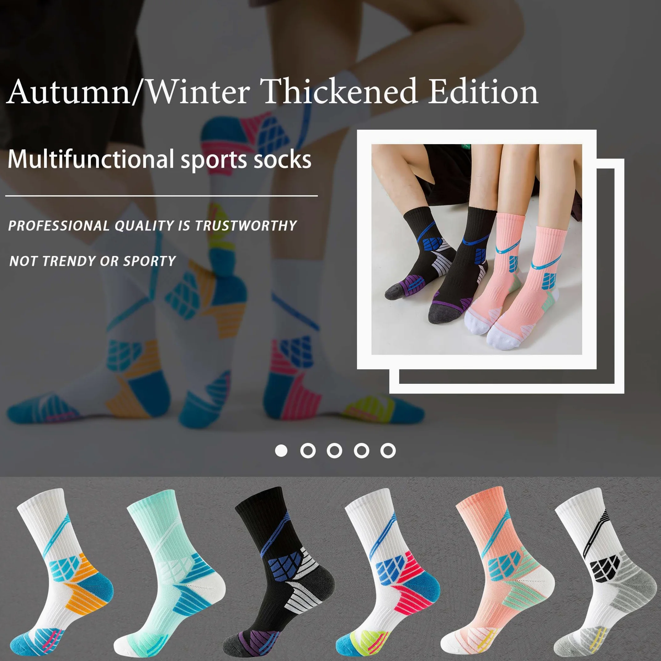 Calcetines deportivos de baloncesto que absorben la humedad, calcetines tobilleros para hombre y mujer, 1/5/6 pares
