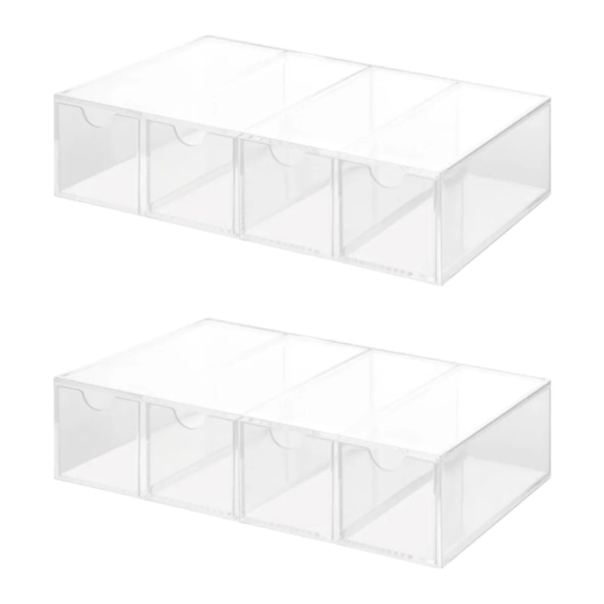 FOMIYES Caja Organizadora de Plástico sin Rebabas 2 Piezas para Gafas de Sol Diseño Simple para Uso Personal en Casa o Tienda