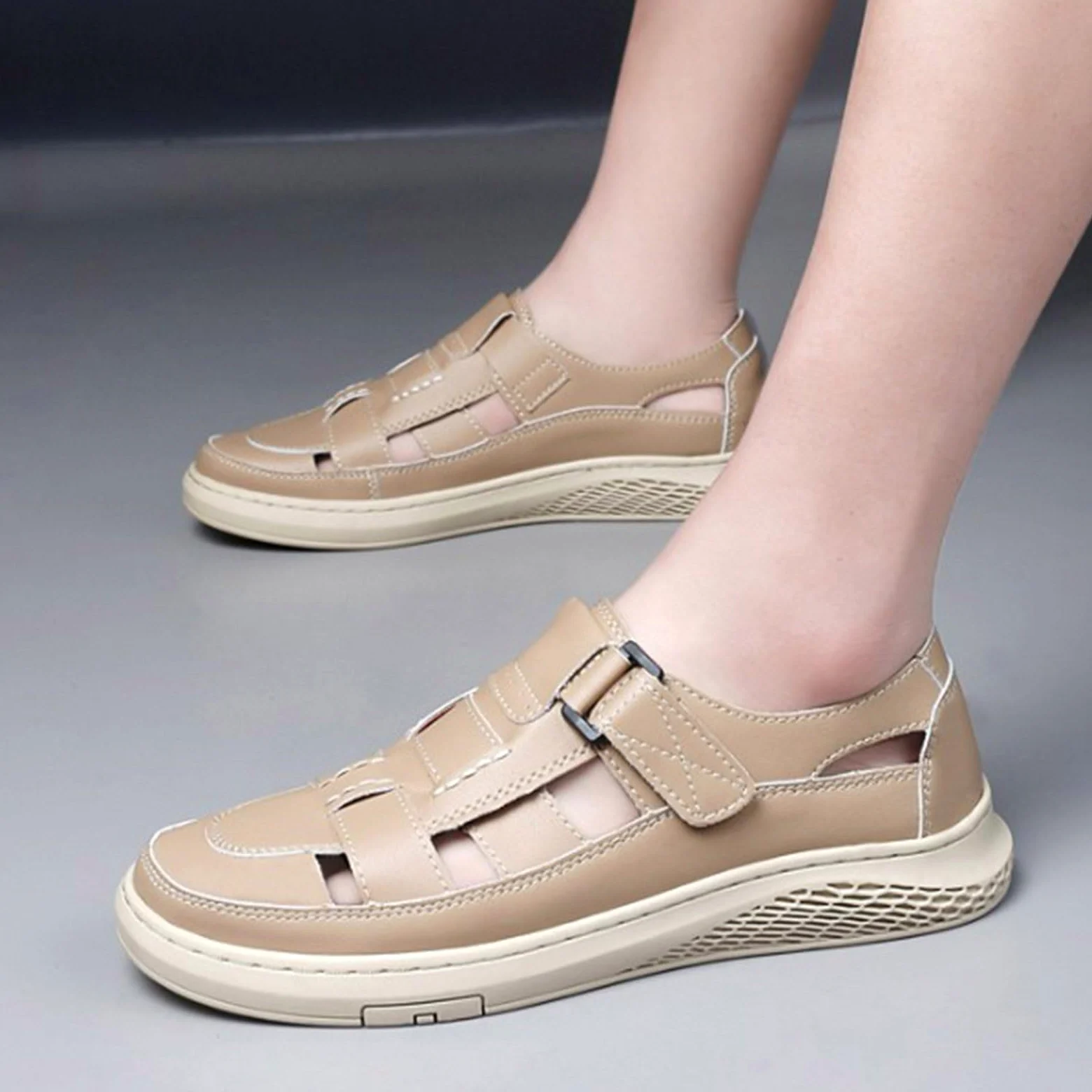 Zapatos planos ortopédicos para hombre, sandalias informales con plataforma, zapatillas de verano, transpirables, informales, cómodas, ligeras, sandalias de senderismo, vacaciones, playa, zapatos de