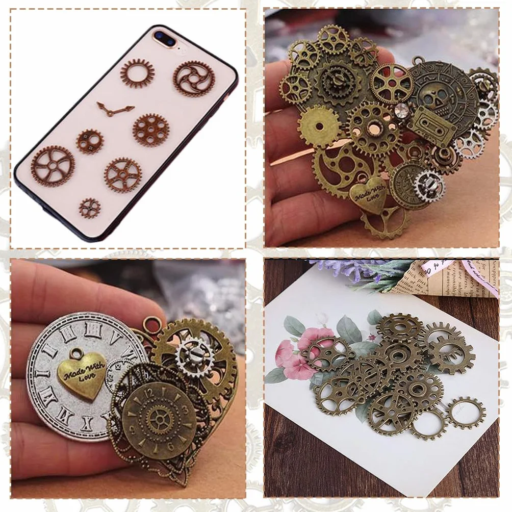 Set de Colgantes Metálicos Vintage Steampunk Gears 50g para Joyería DIY Cosplay