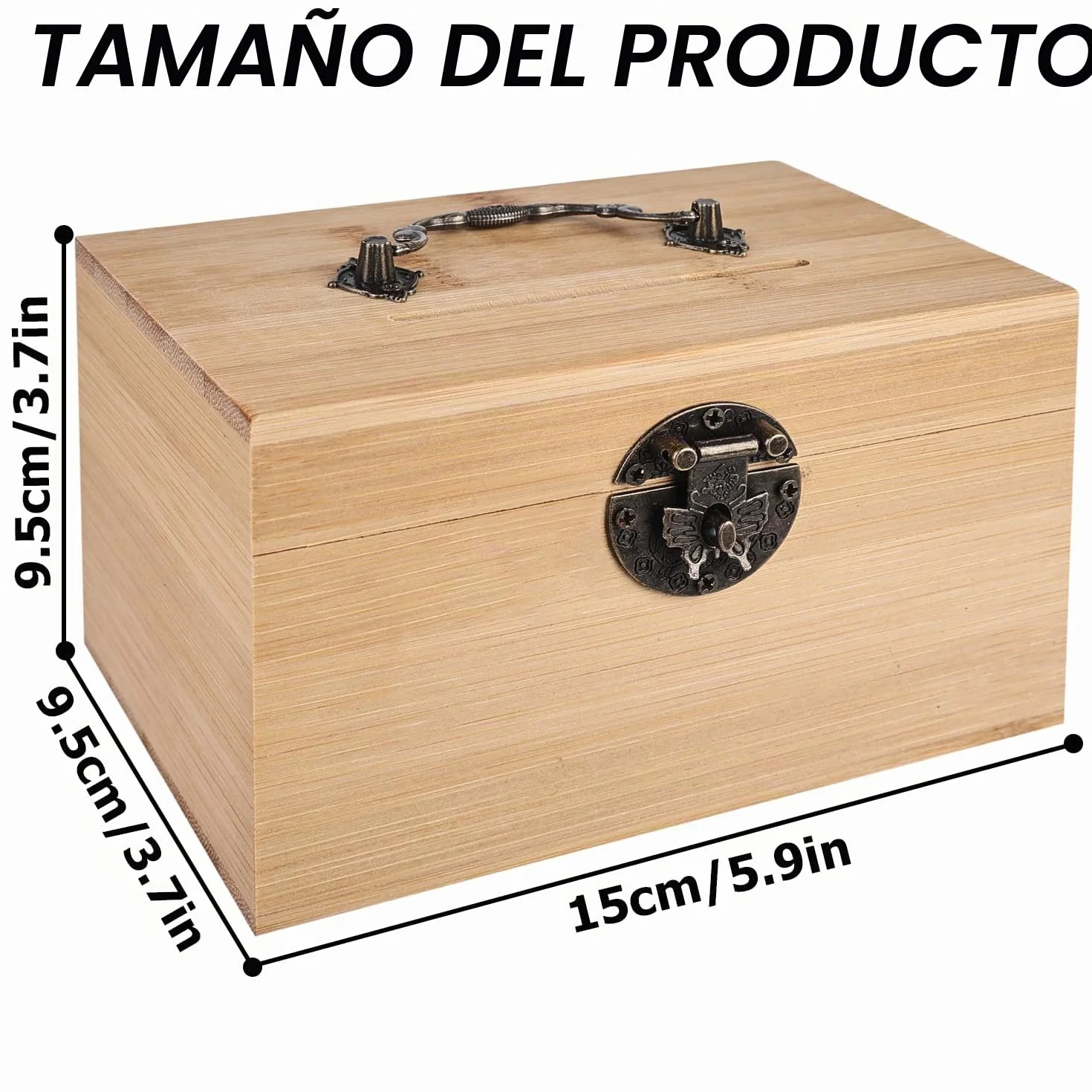 Nizirioo Baúl del tesoro de madera, cofre del tesoro con cerraduras, cofre del tesoro para pintar, joyero