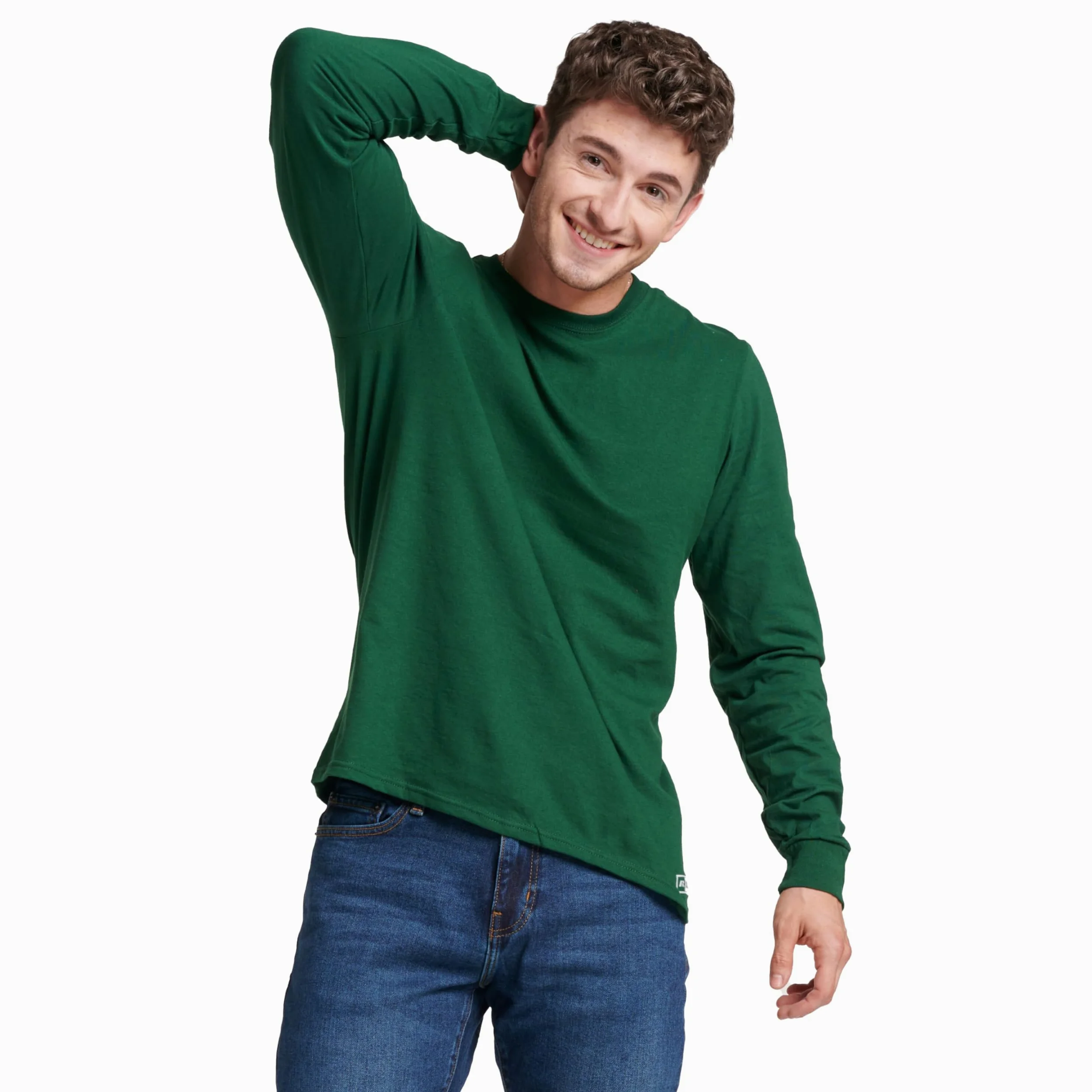 Russell Athletic Dri-Power - Camiseta de Manga Larga, Absorbe La Humedad, Protección contra Olores, UPF 30+ Camiseta Hombre