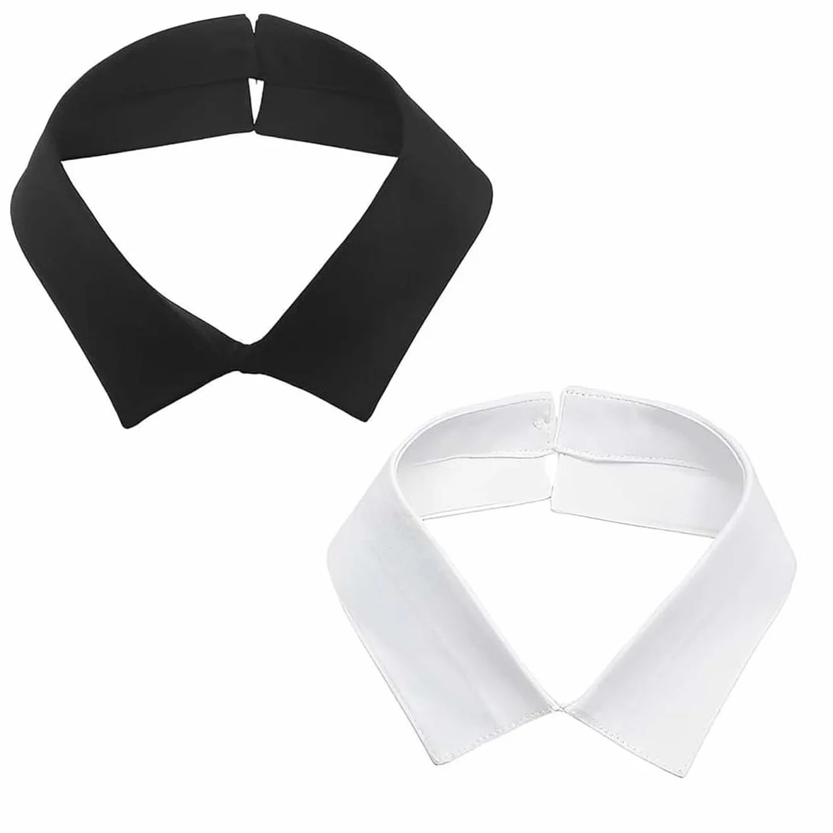 LEEQ Falso Cuello Desmontable para Mujer 2PCS Blanco/Negro Accesorios de Ropa