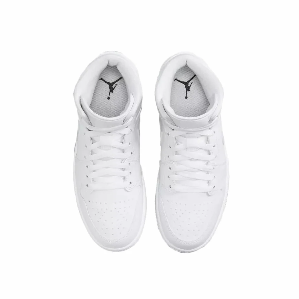 NIKE Wmns Air Jordan 1 Mid Sneaker Mujer White-White 42 EU