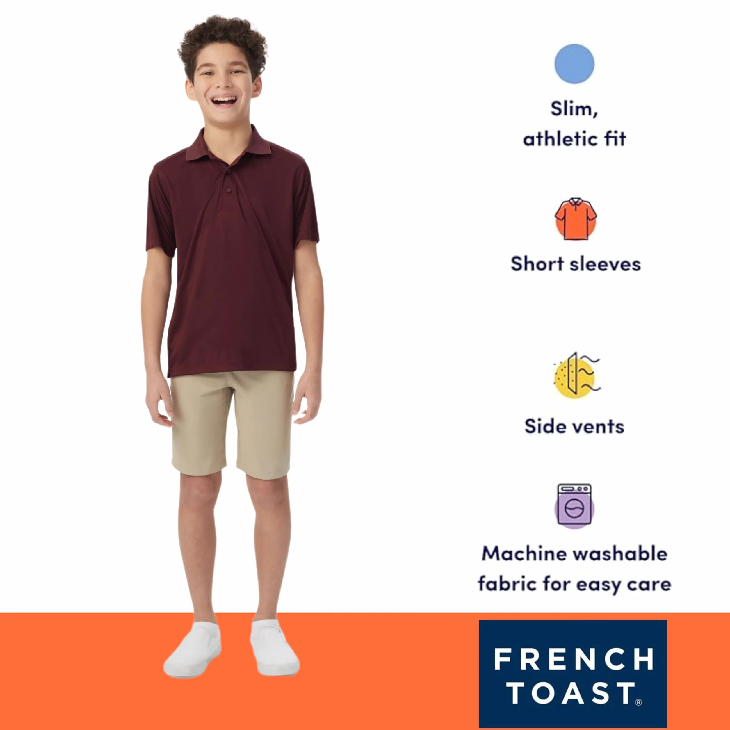 French Toast Polo Deportivo para niños Que Absorbe la Humedad
