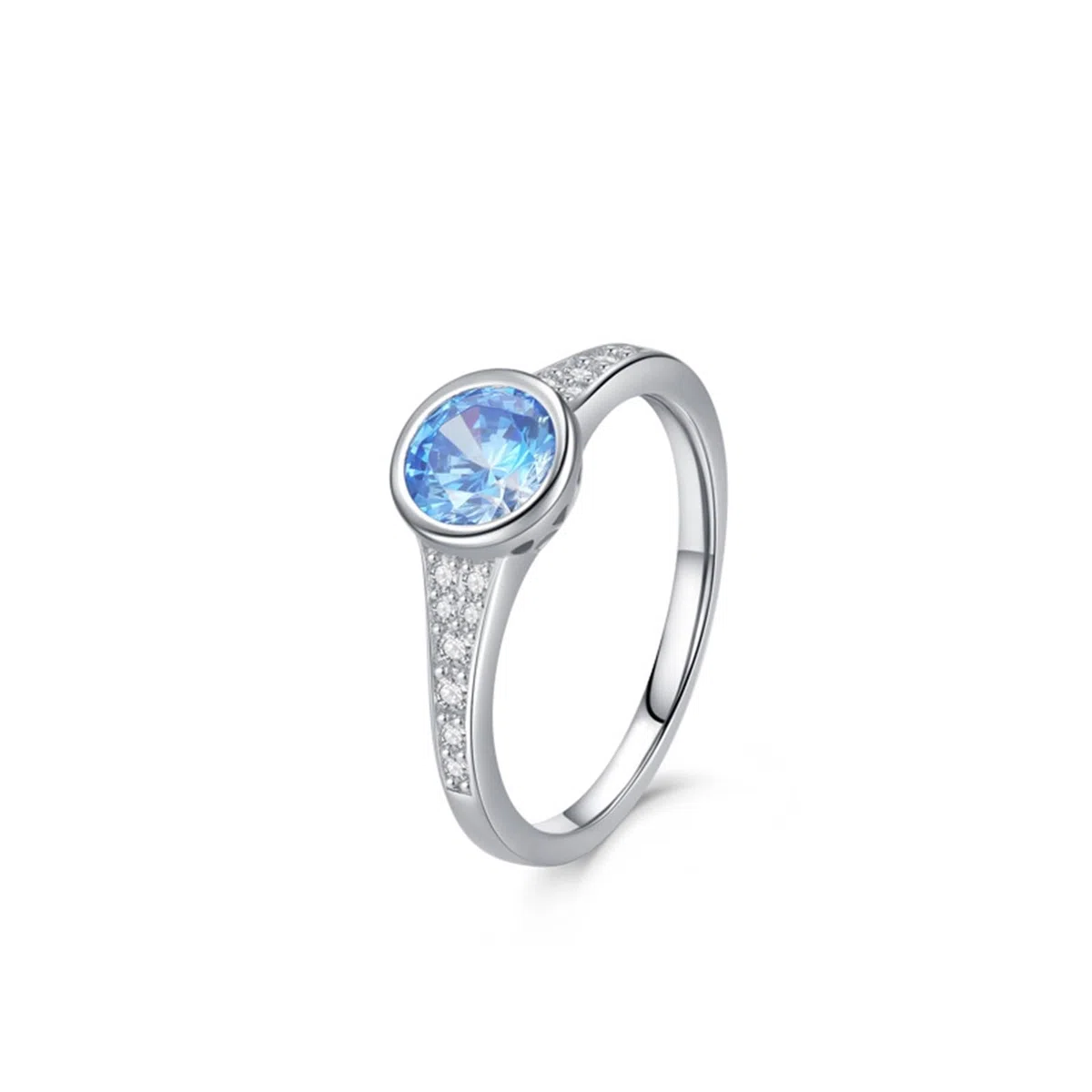 Anillos de oro de 9 quilates, 14 quilates y 18 quilates para ella, elegantes alianzas de compromiso de boda de topacio de 1 quilate, anillo de compromiso de oro blanco macizo con moissanita para mujer