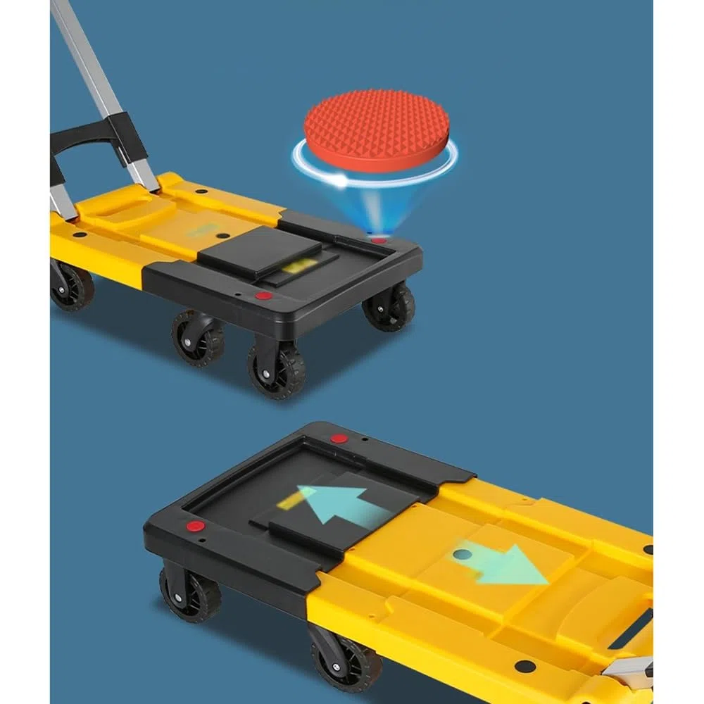 Carro de mano portátil plegable resistente con ruedas para equipaje de viaje, cajas de carga, oficina en casa, garaje